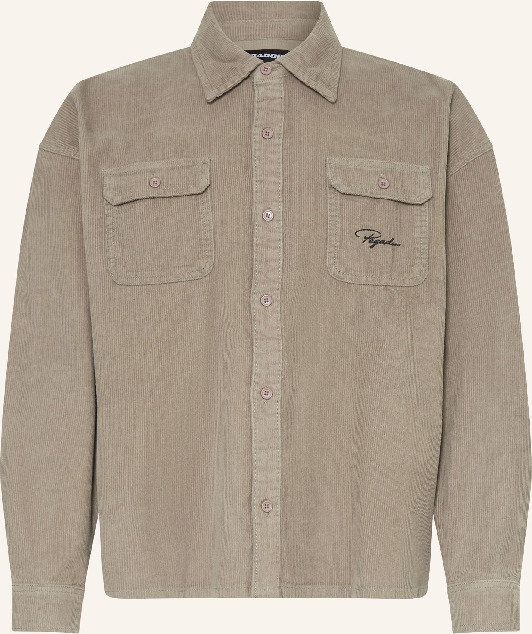 Pegador Oversized-Overshirt Bilaspur Comfort Fit Aus Cord grau