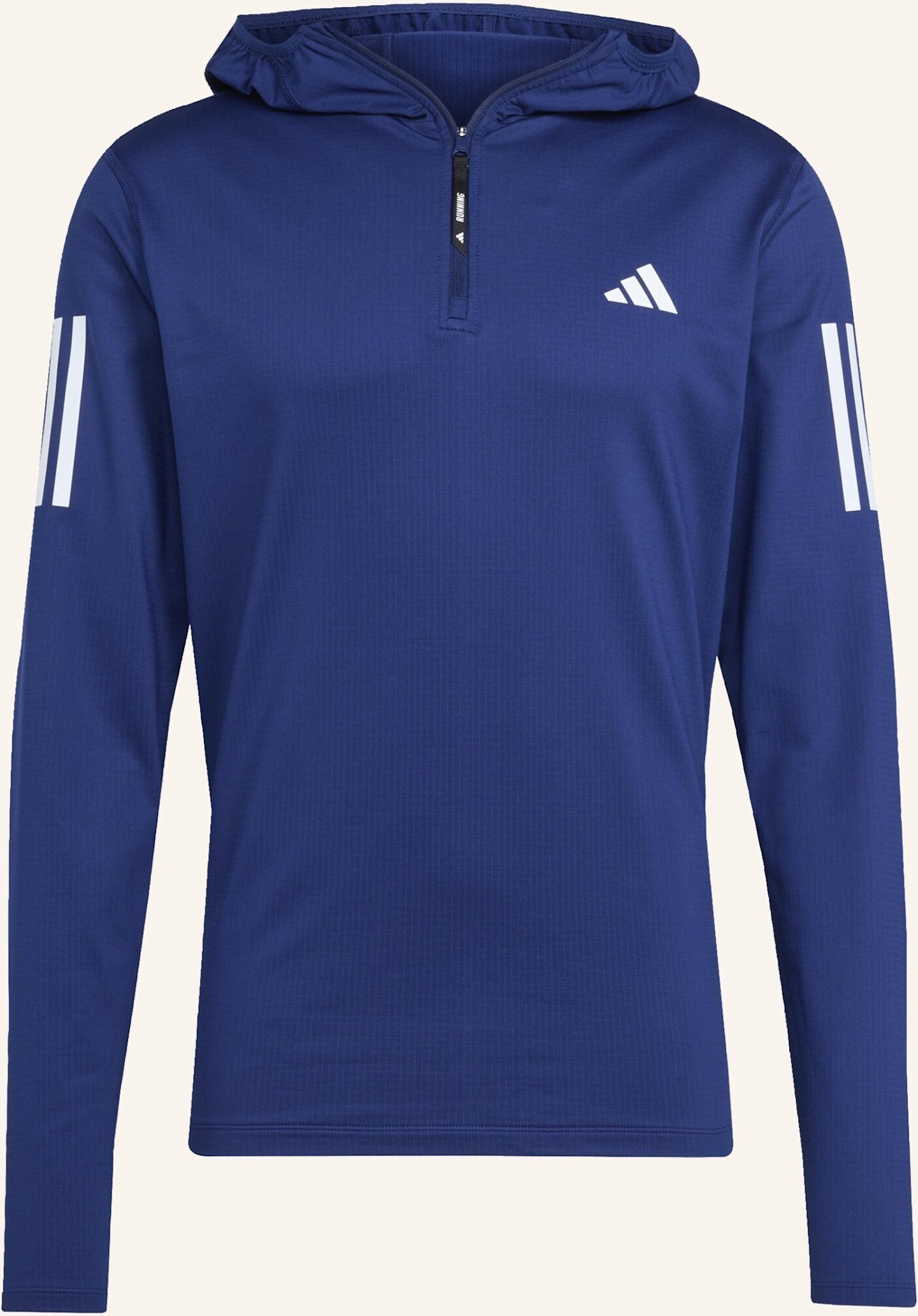 Adidas Own The Run Hoodie, Winterfest, Reissverschluss Bis Zur Brust blau