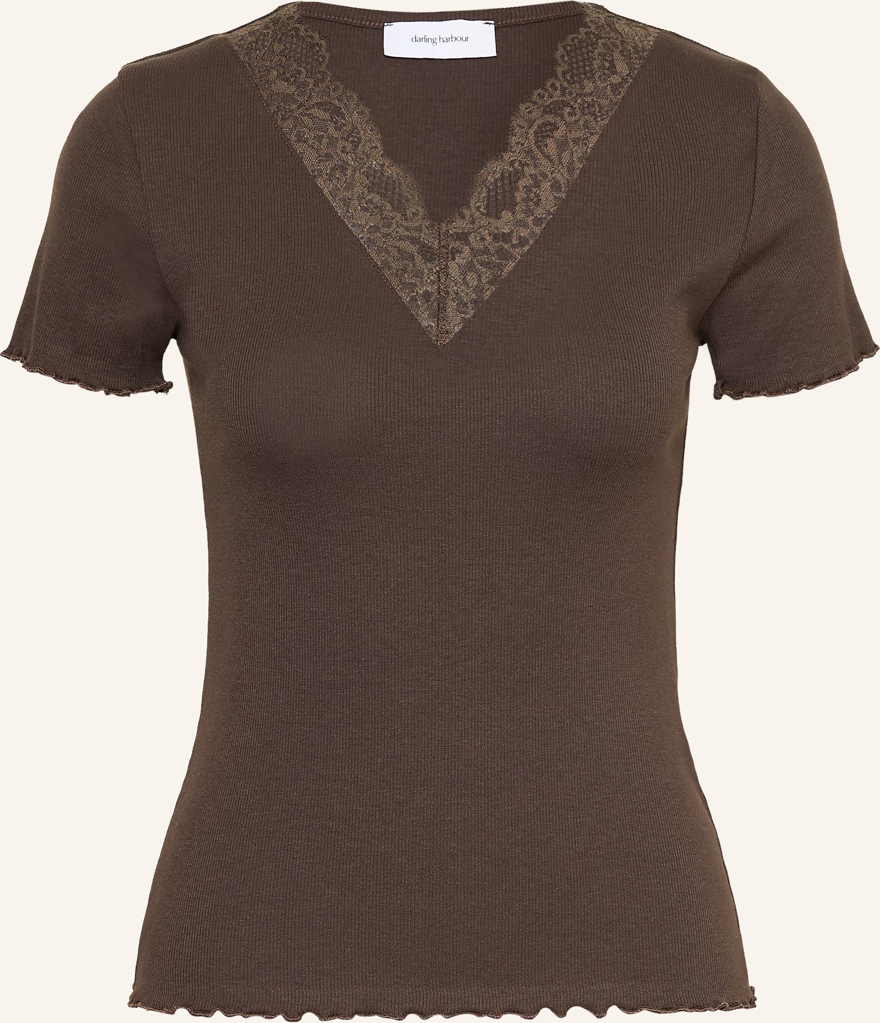 Darling Harbour T-Shirt Mit Spitze braun