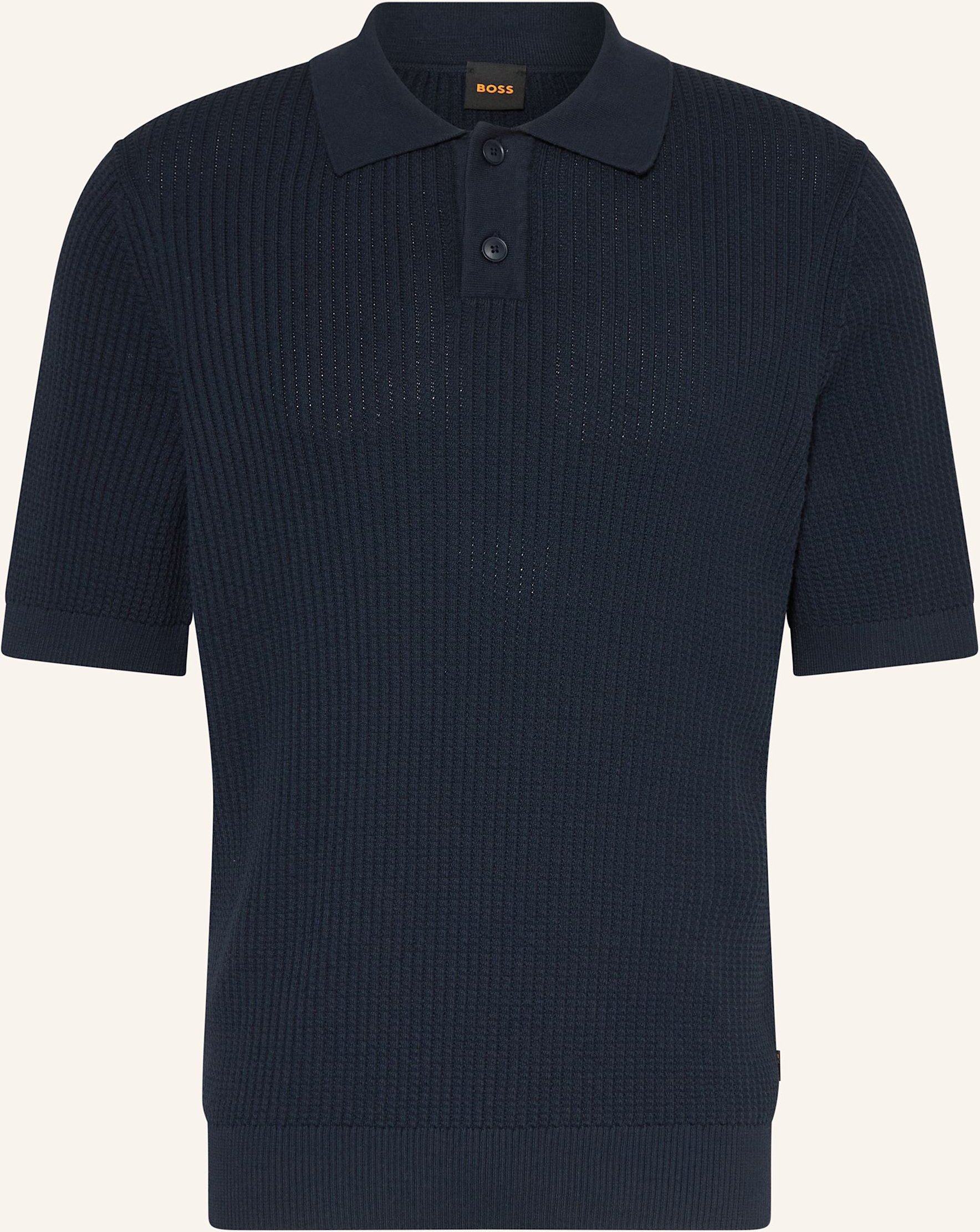 Boss Strick-Poloshirt Akoppo Regular Fit blau