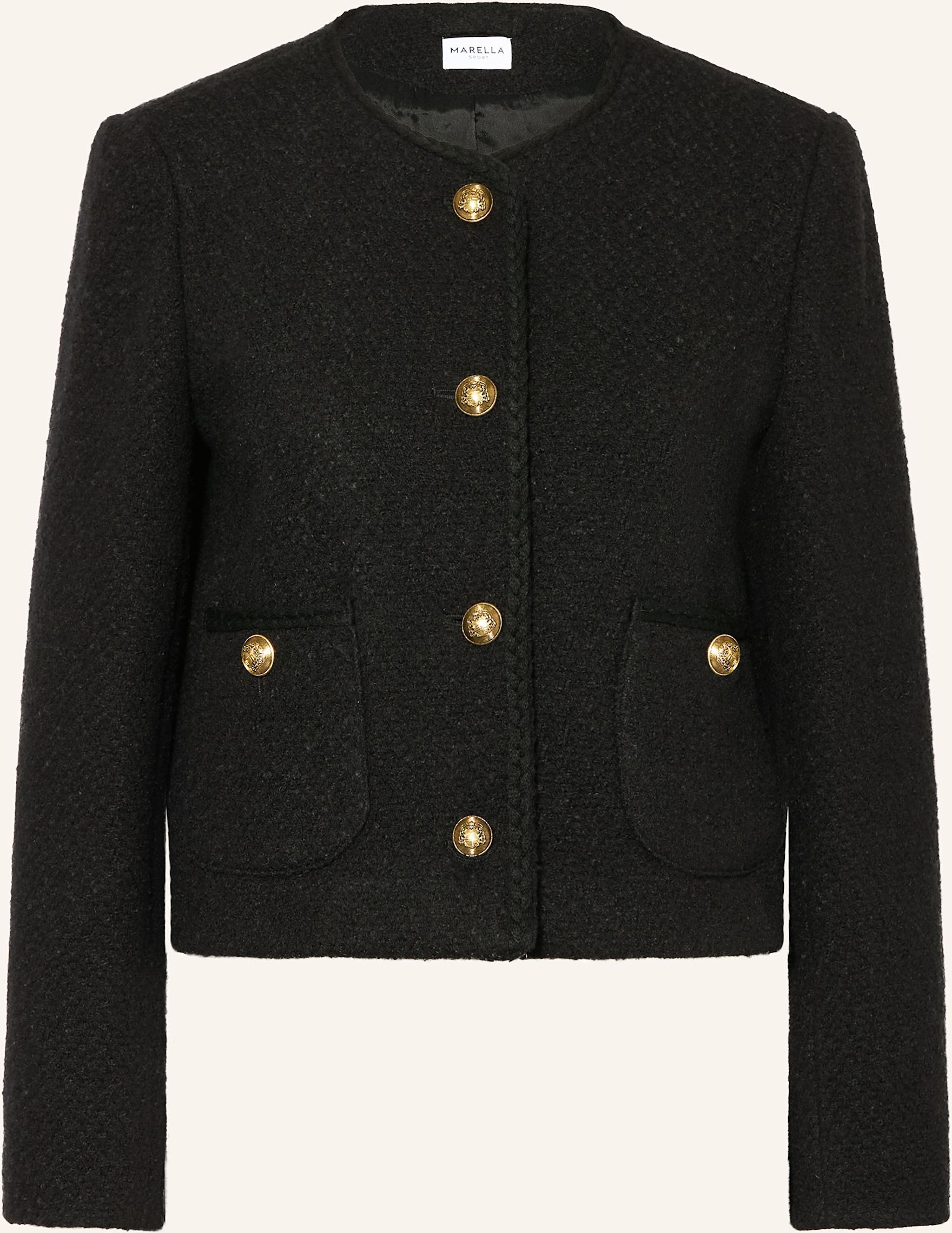 Marella Bouclé-Jacke schwarz