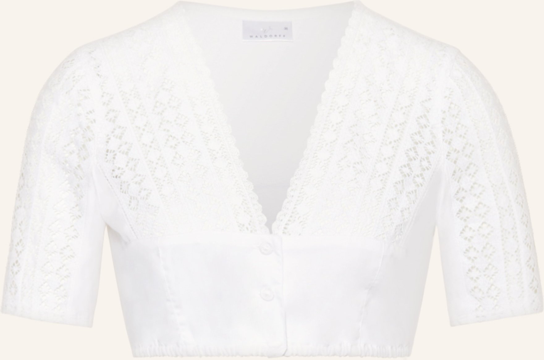 Waldorff Dirndlbluse Mit Spitze weiss