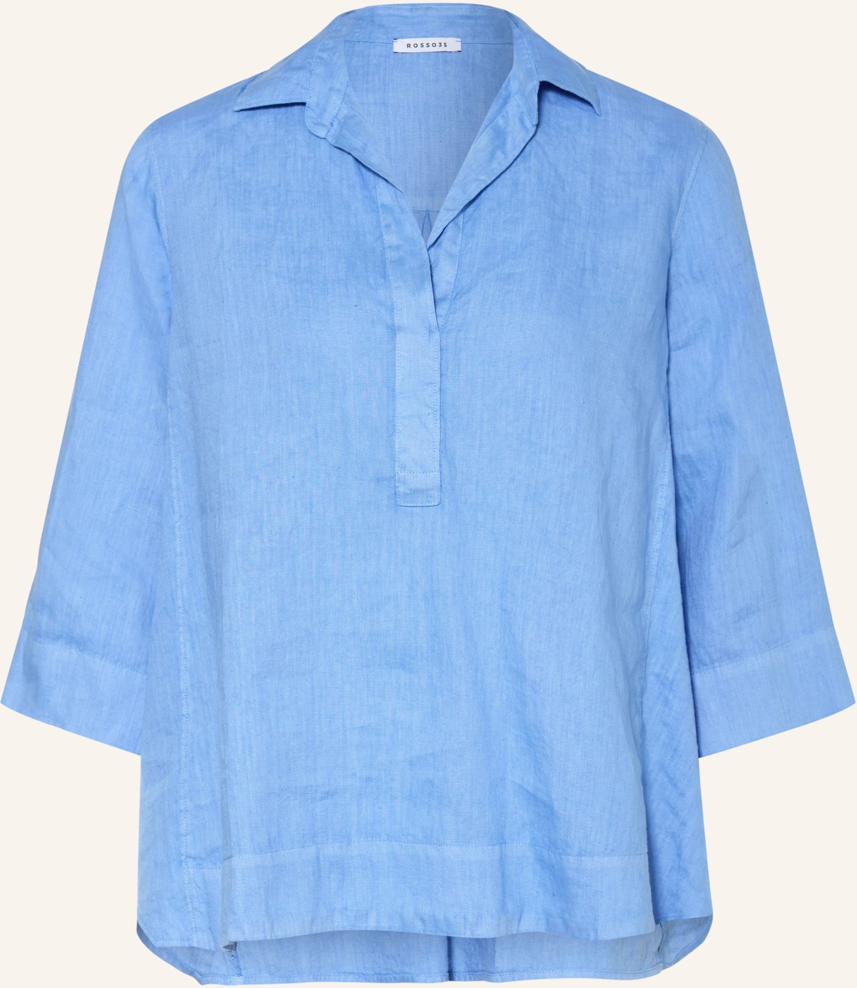 rosso35 Tunika Aus Leinen Mit 3/4-Arm blau