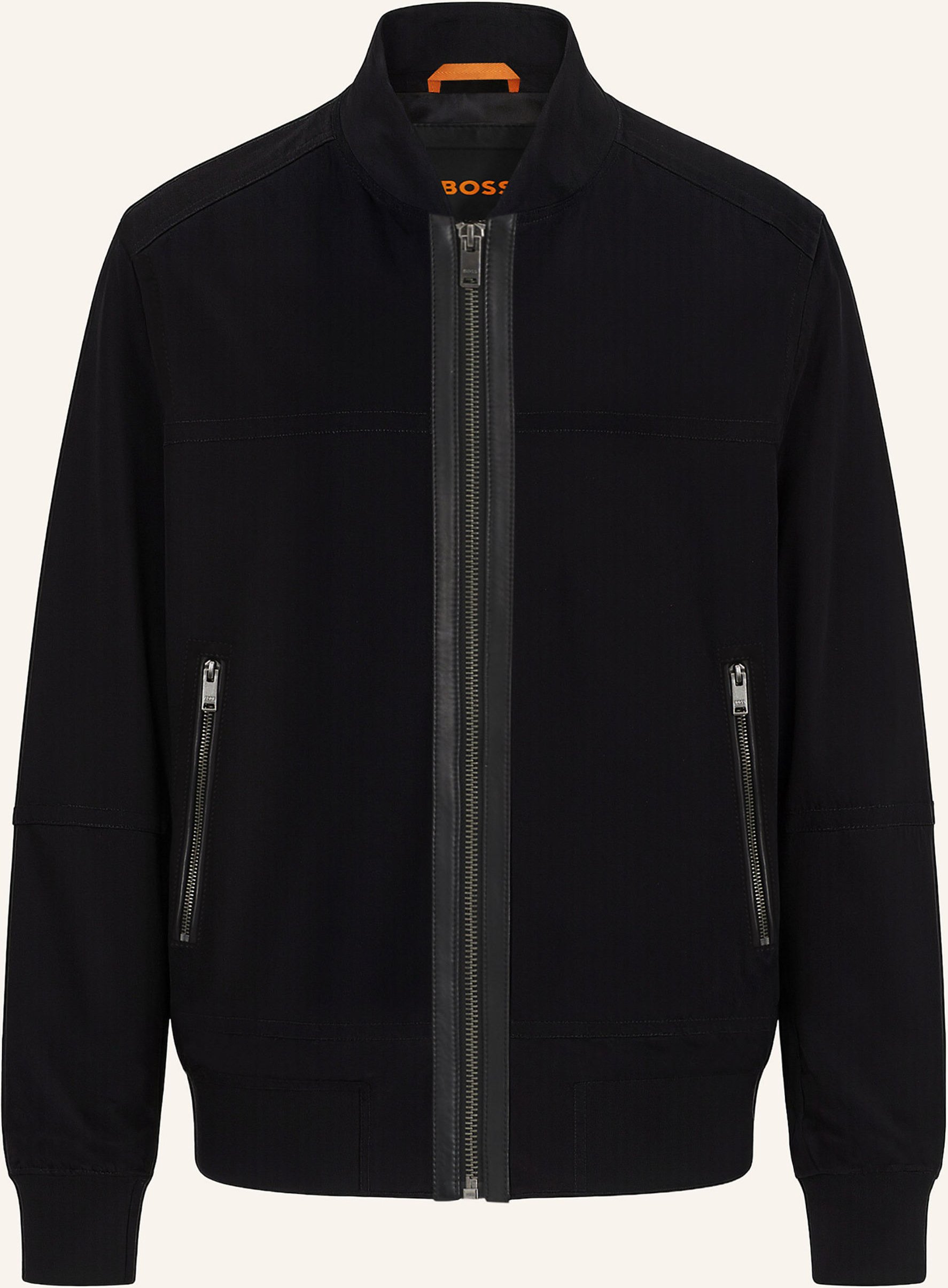 Boss Lederjacke Johice Regular Fit schwarz