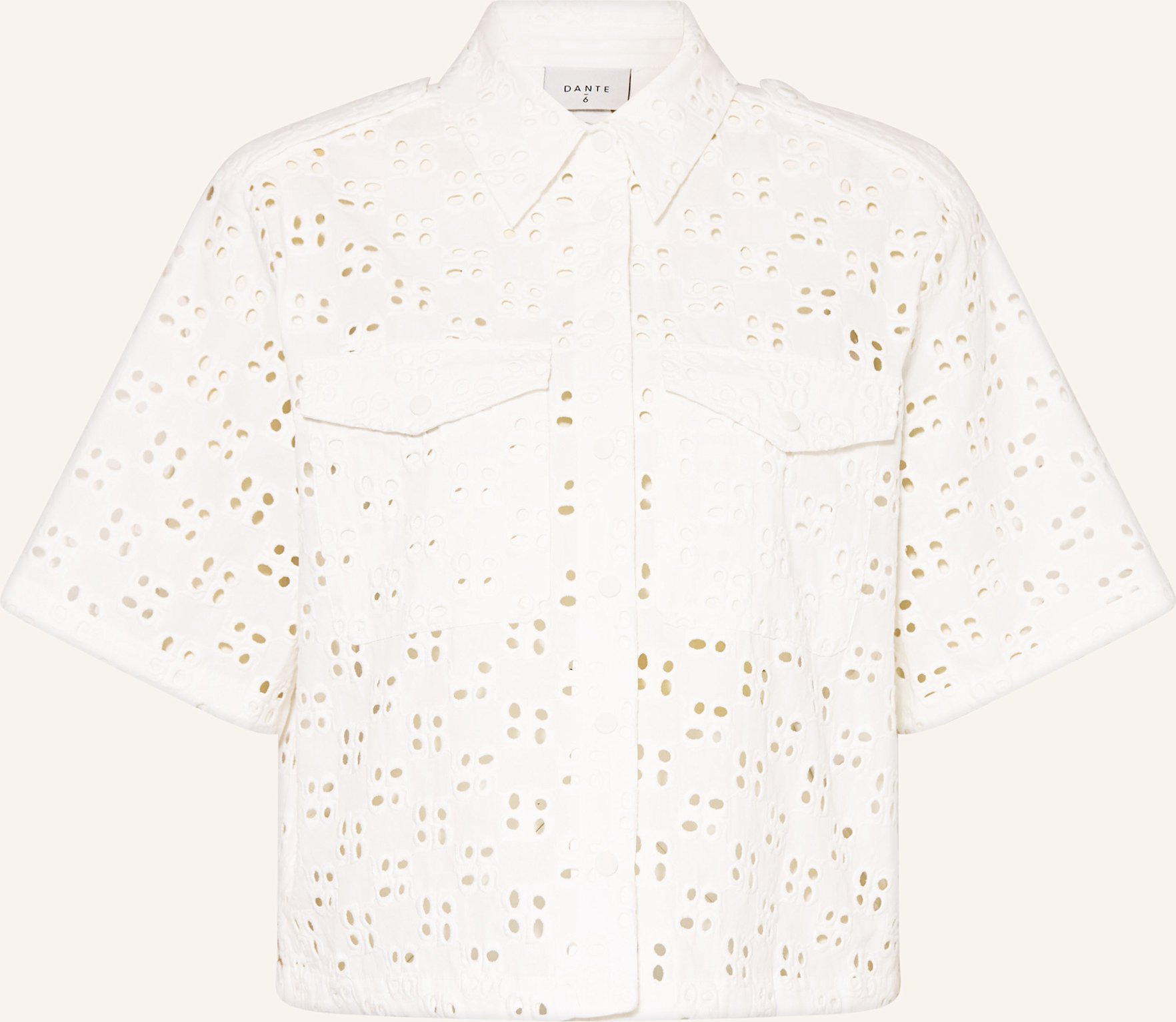 dante6 Hemdbluse Toddy Aus Lochspitze weiss