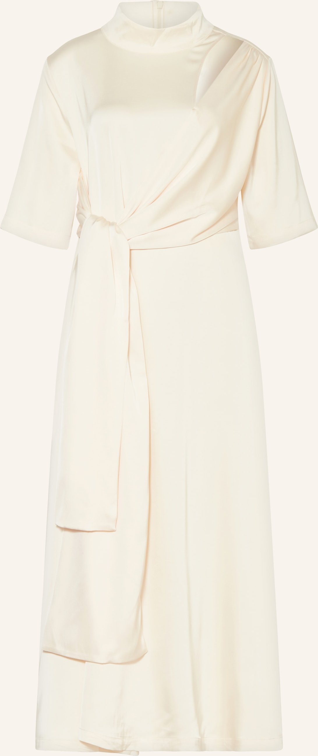 Gestuz Satinkleid Harpergz Mit Cut-Out Und 3/4-Arm weiss