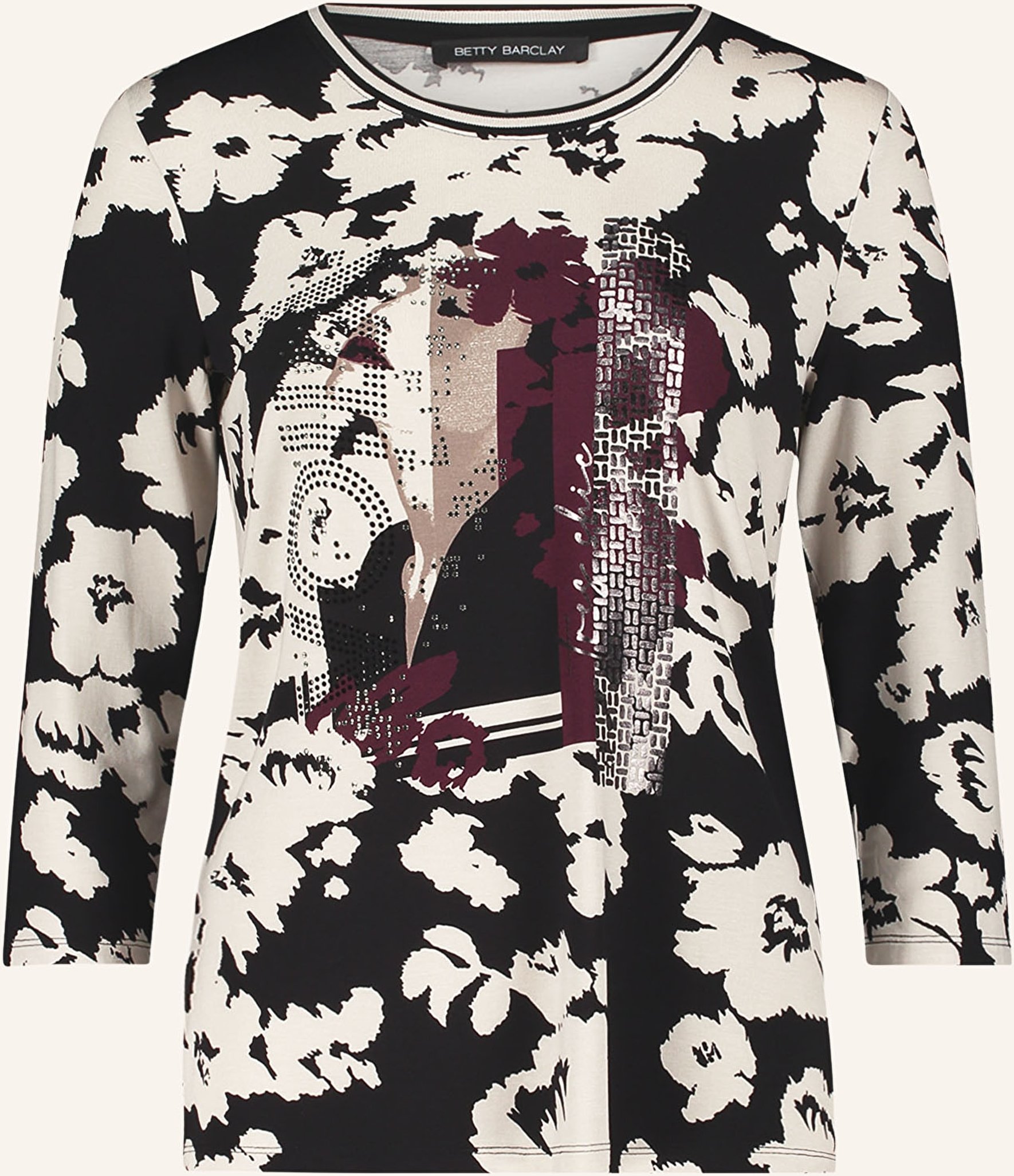 Betty Barclay Shirt Mit 3/4-Arm Und Schmucksteinen schwarz