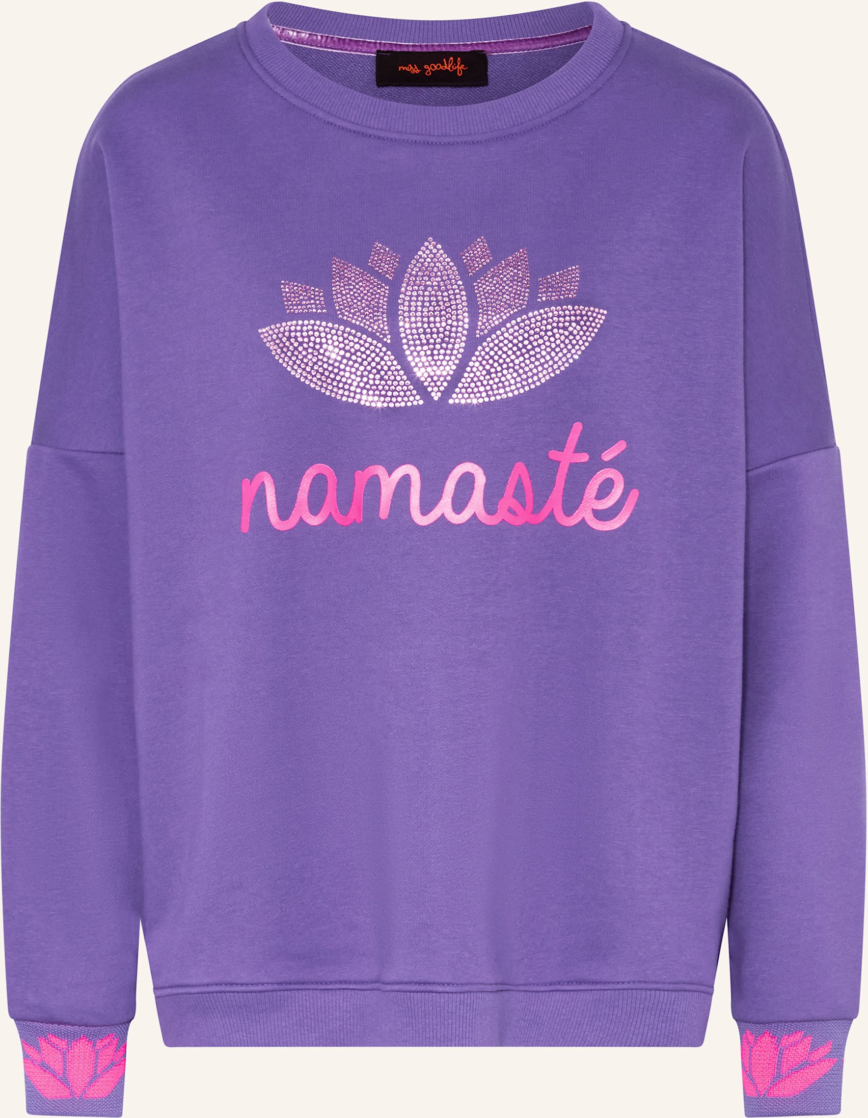 Miss Goodlife Sweatshirt Mit Schmucksteinen lila