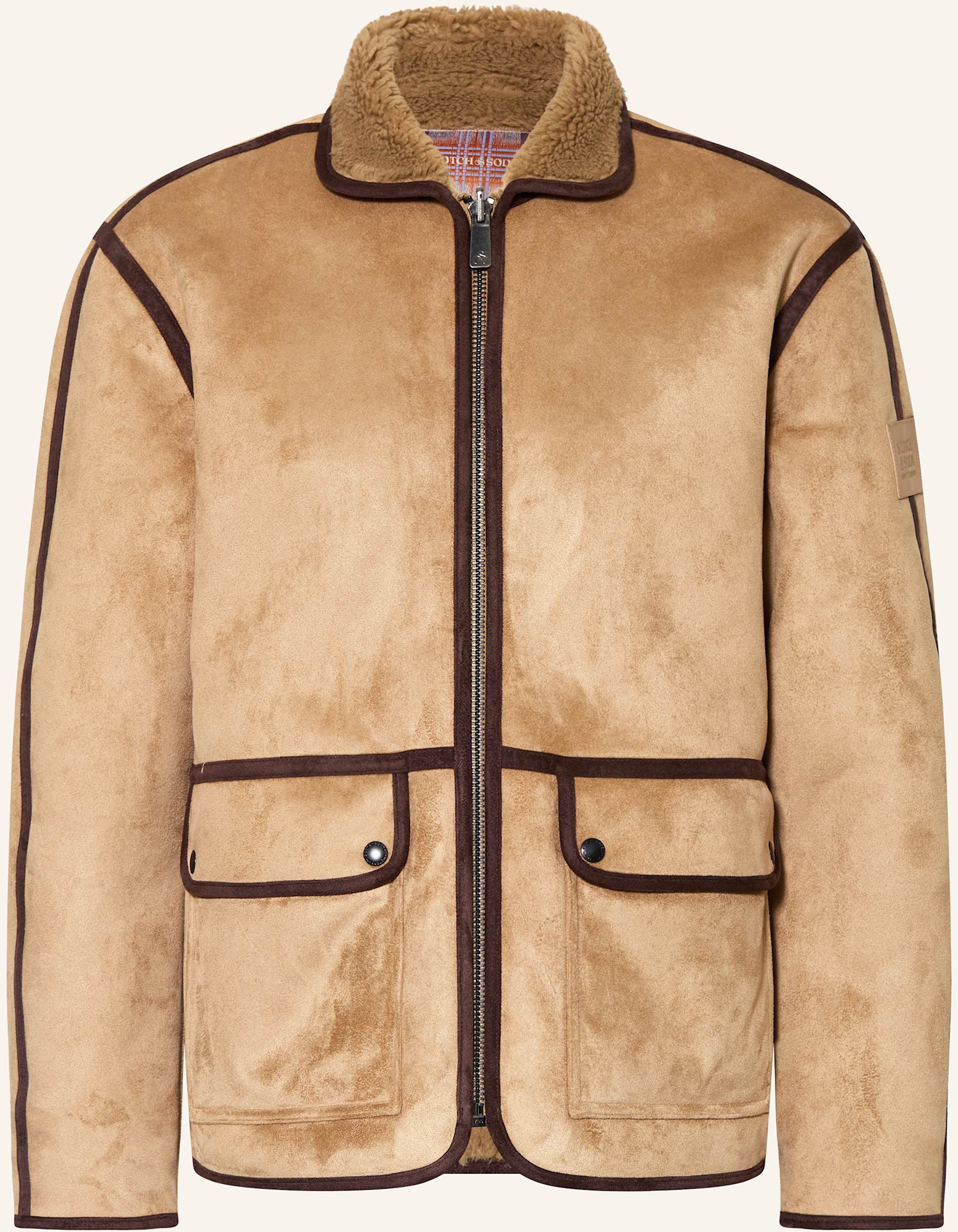 Scotch & Soda Kunstfell-Jacke Zum Wenden braun