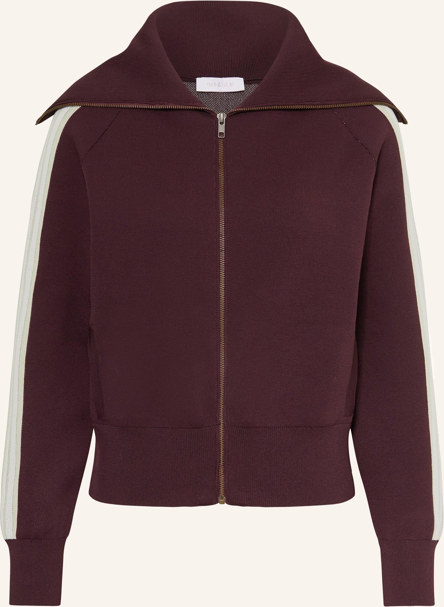 Rich & Royal Strickjacke Mit Galonstreifen rot