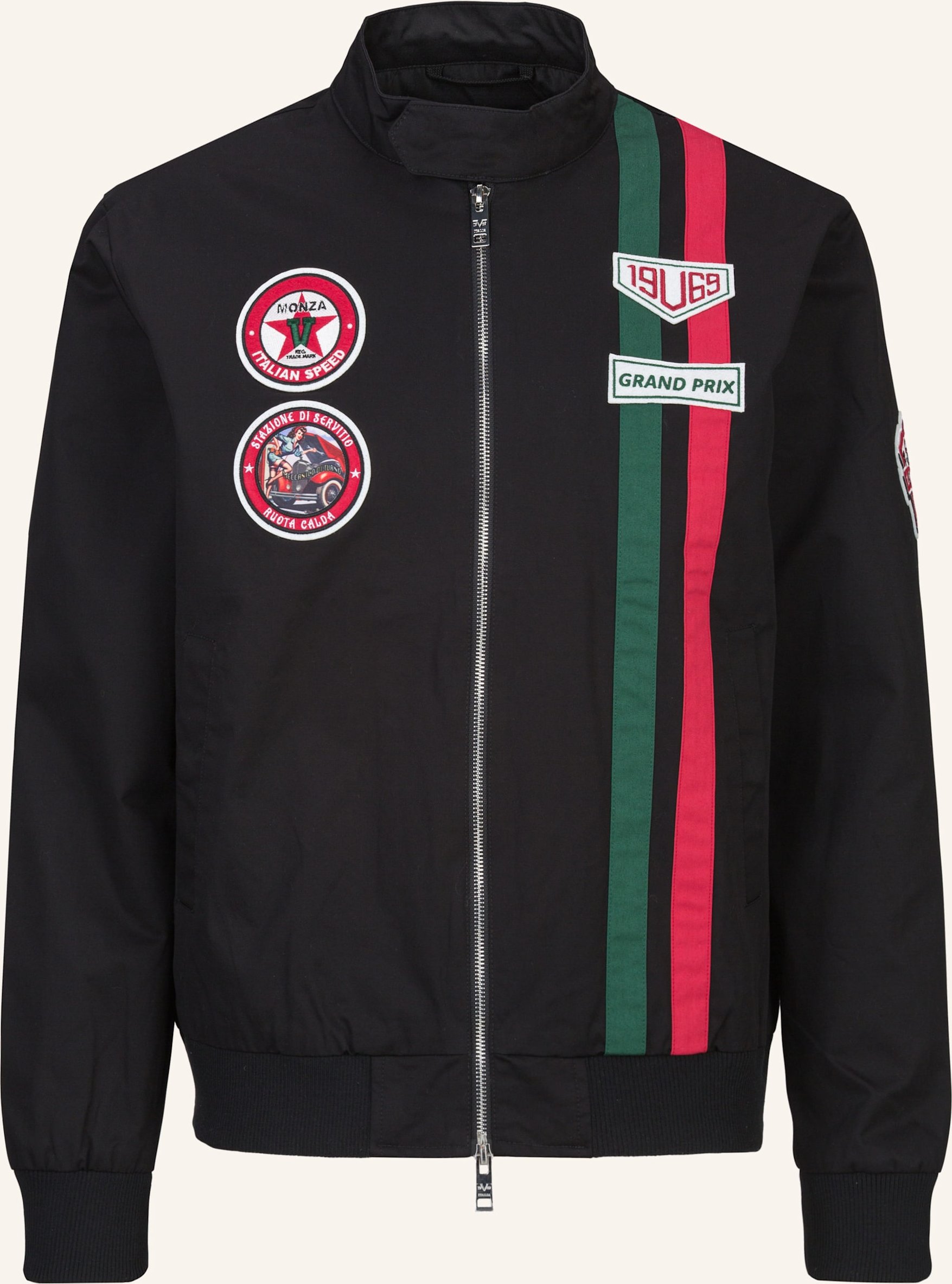 19V69 Italia Bomberjacke Panatta Racing schwarz