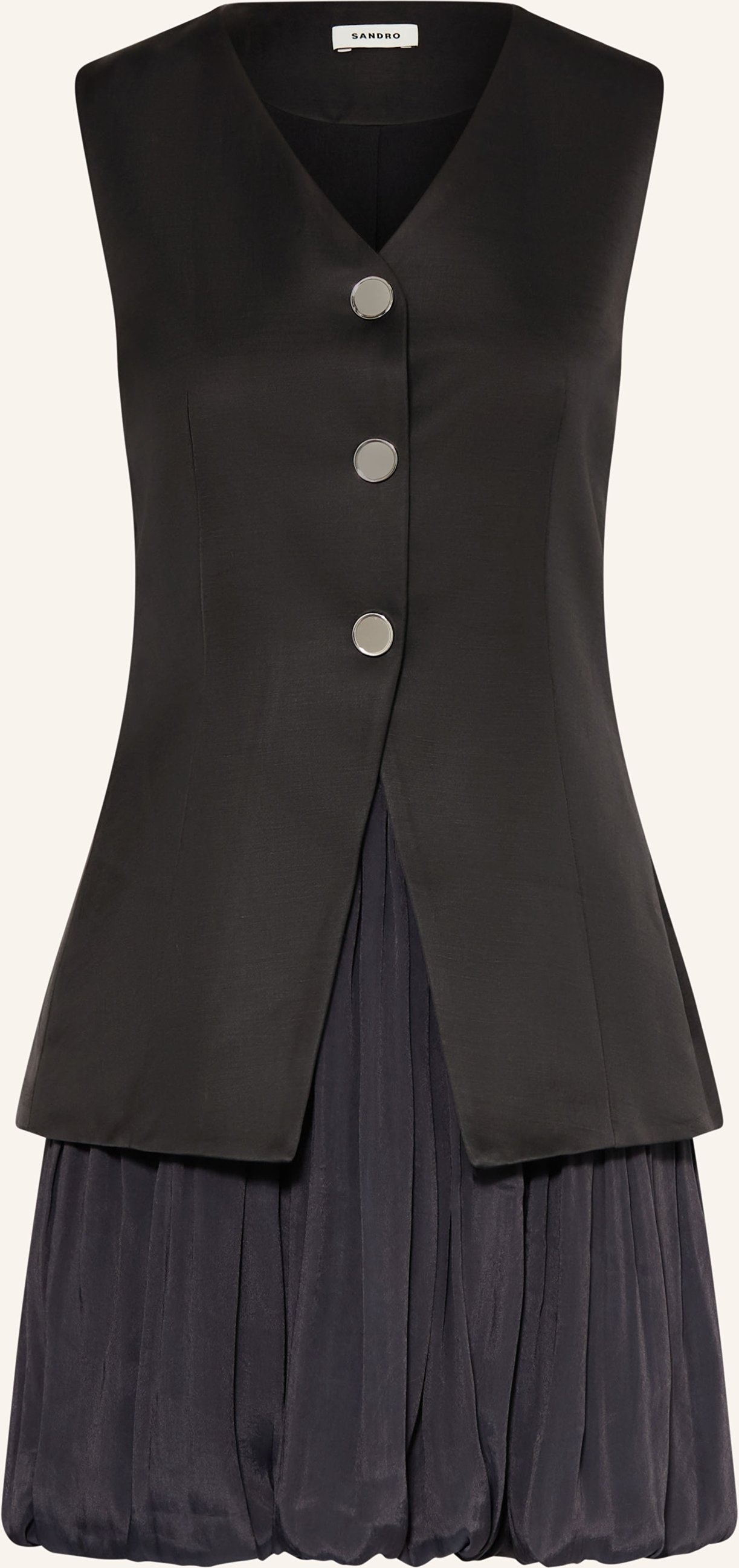 Sandro Kleid Im Materialmix schwarz