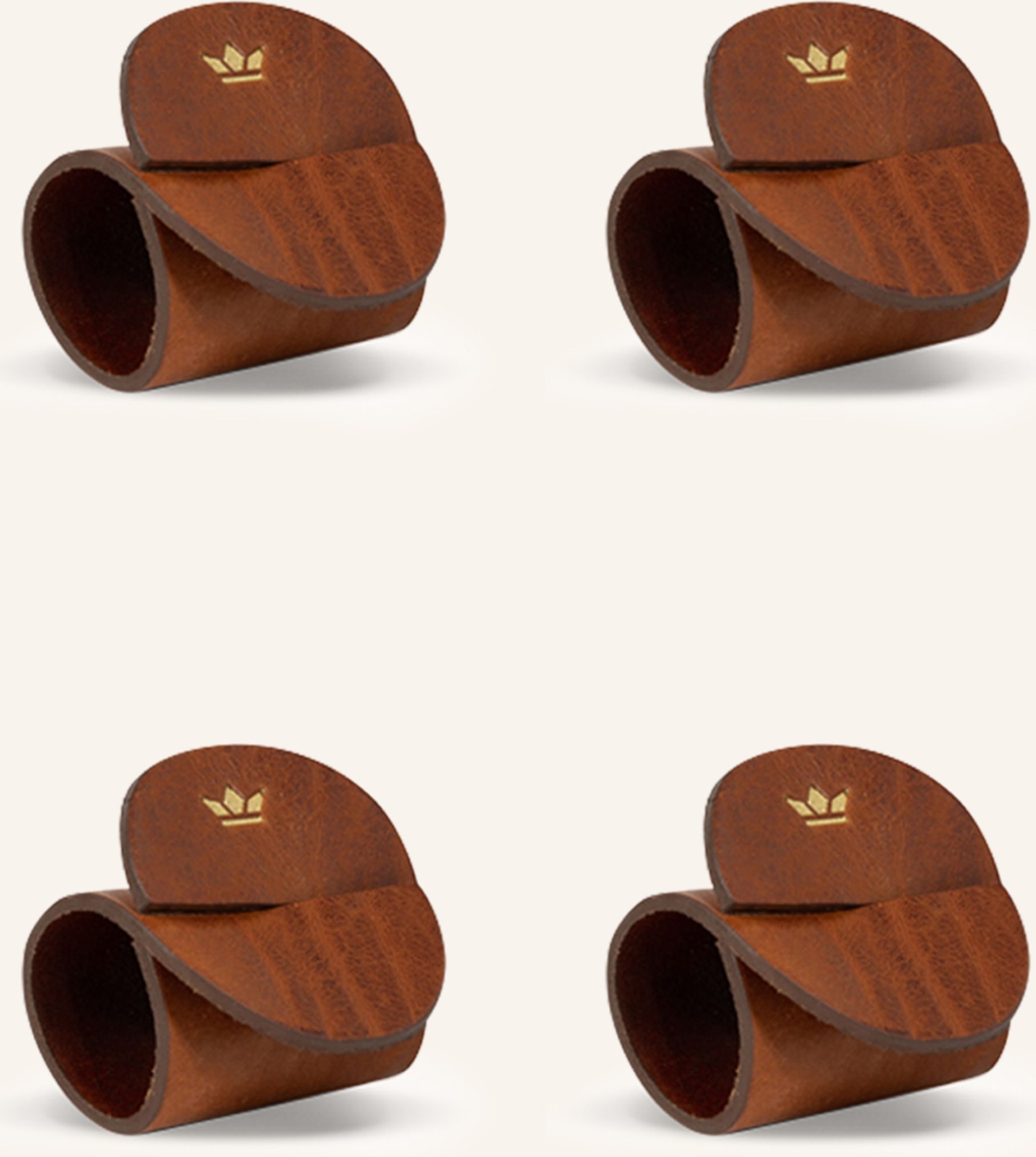 Dutchdeluxes 4er-Set Serviettenringe braun