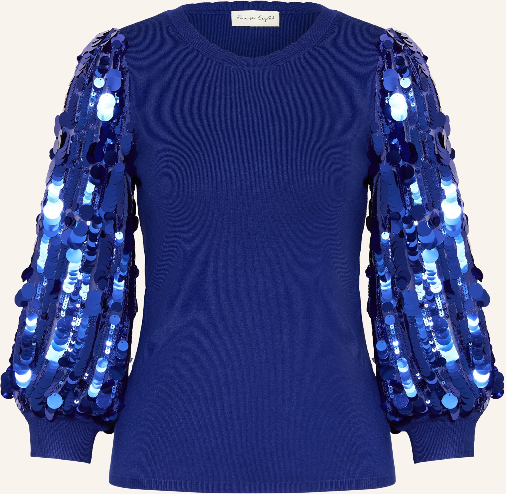 Phase Eight Pullover Becky Mit Pailletten Und 3/4-Arm blau