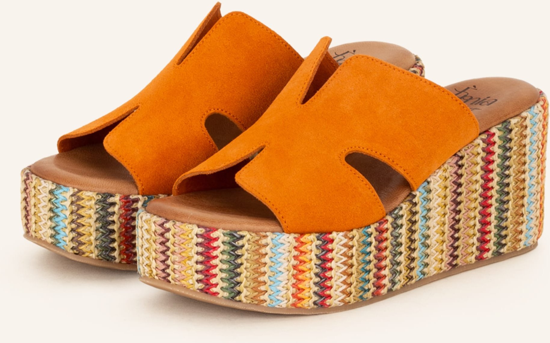 È Mia Plateau-Pantoletten orange