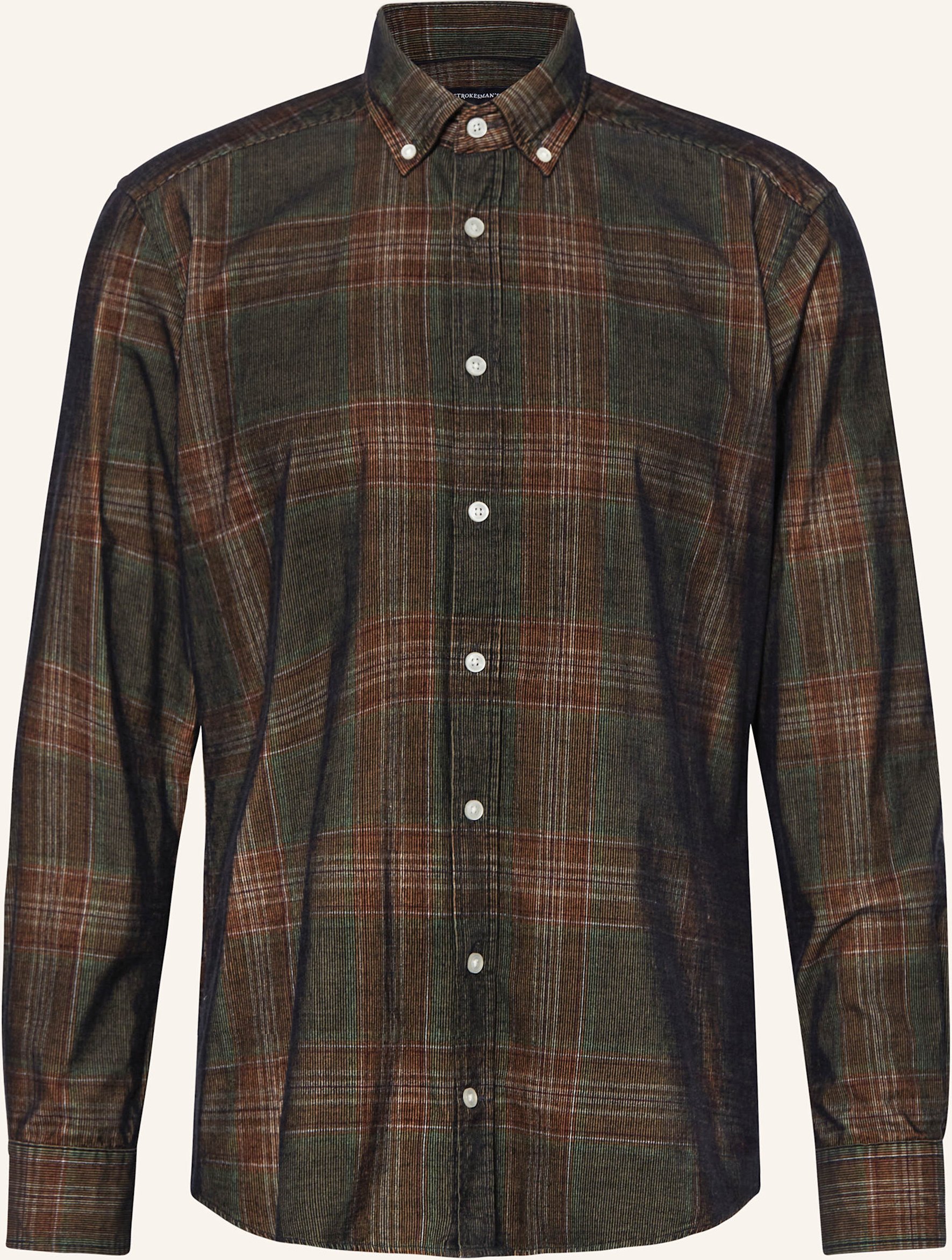 Strokesman's Cordhemd Regular Fit gruen