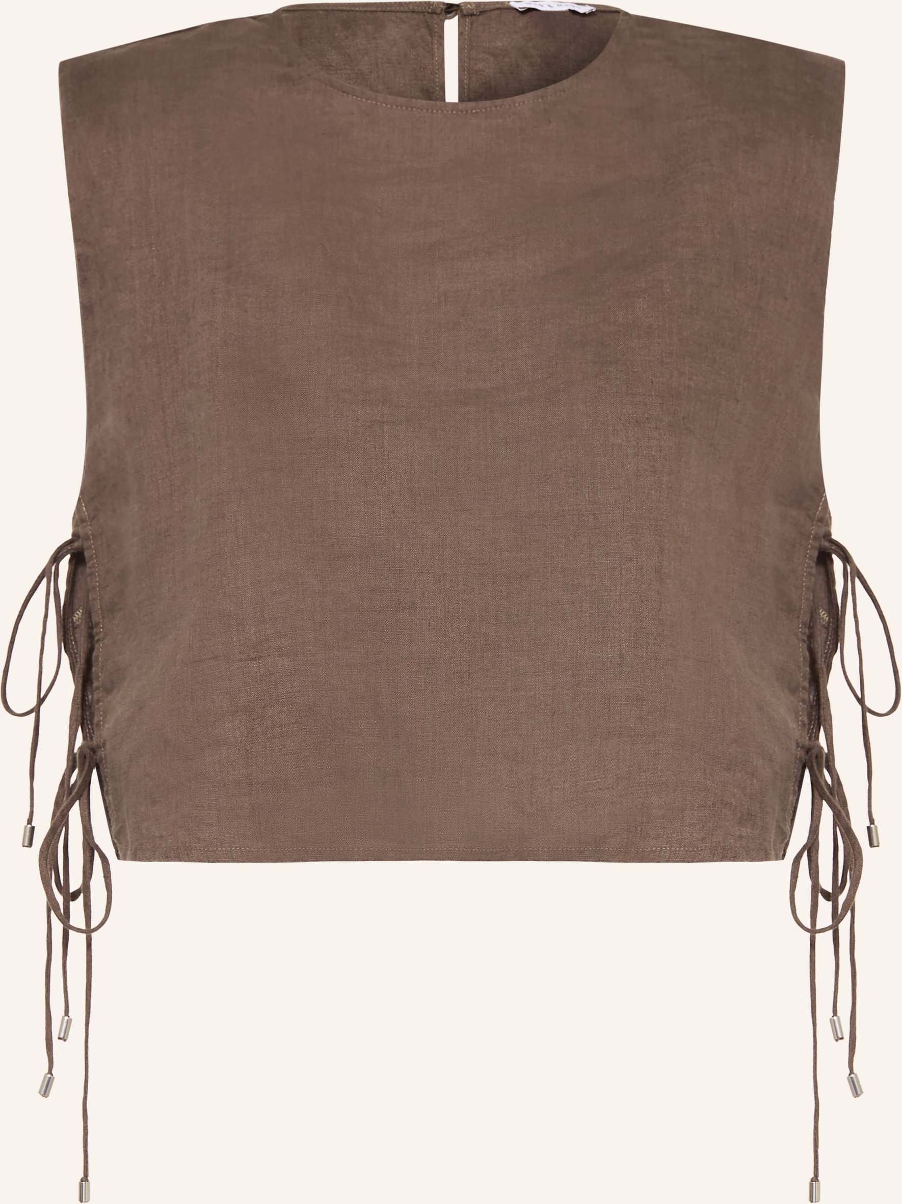 Mrs & Hugs Cropped-Shirt Aus Leinen beige
