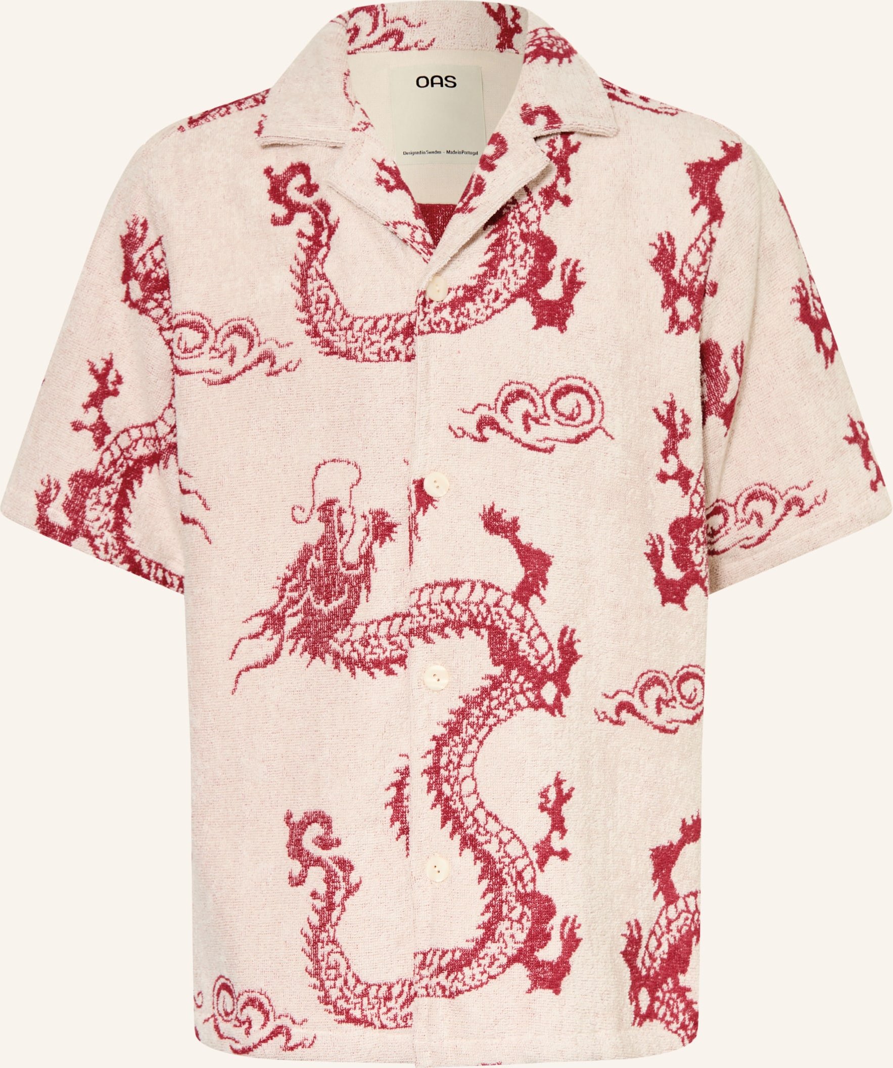 Oas Resorthemd Nimbus Cuba Comfort Fit Aus Frottee rot