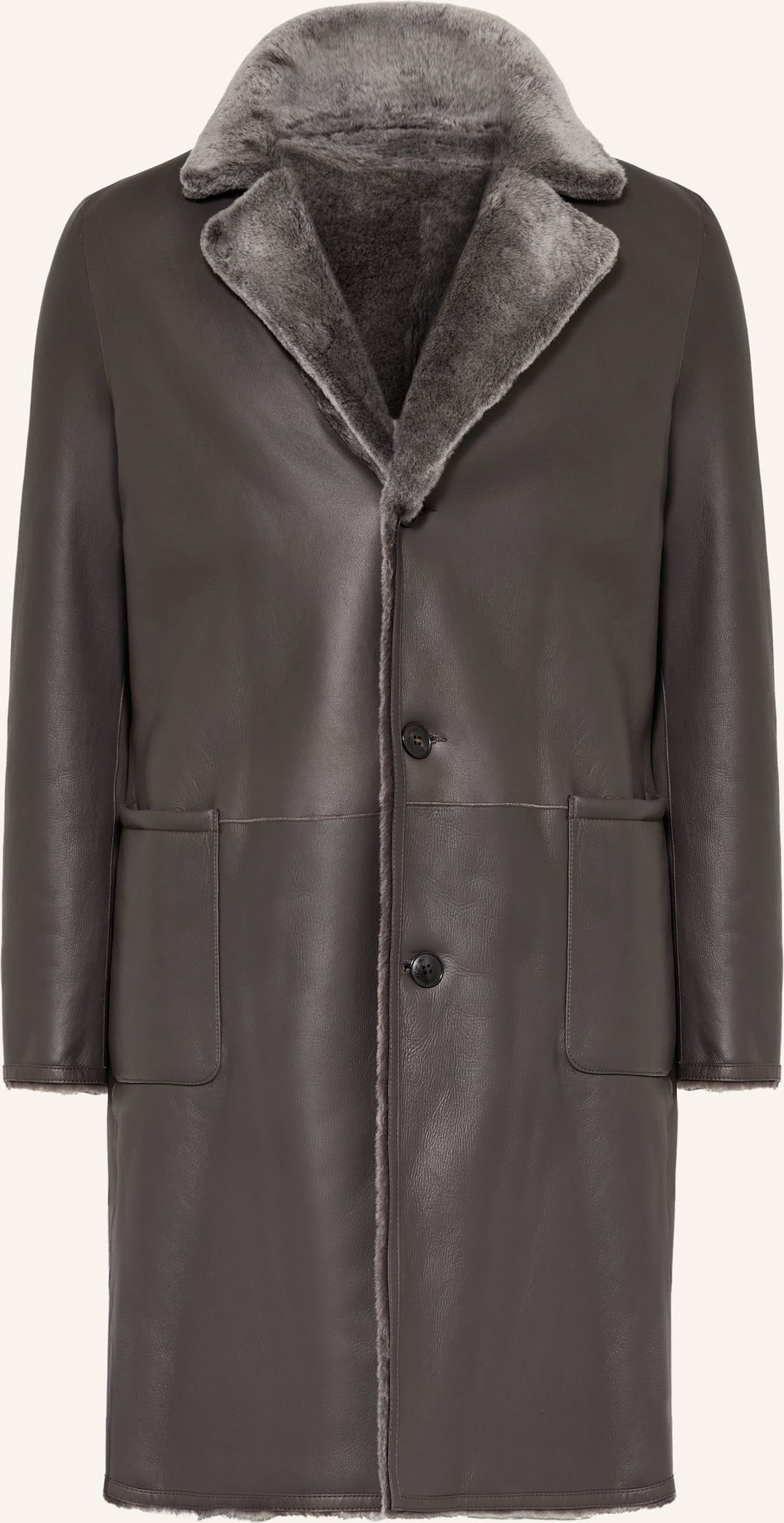 Manzoni 24 Ledermantel Zum Wenden braun