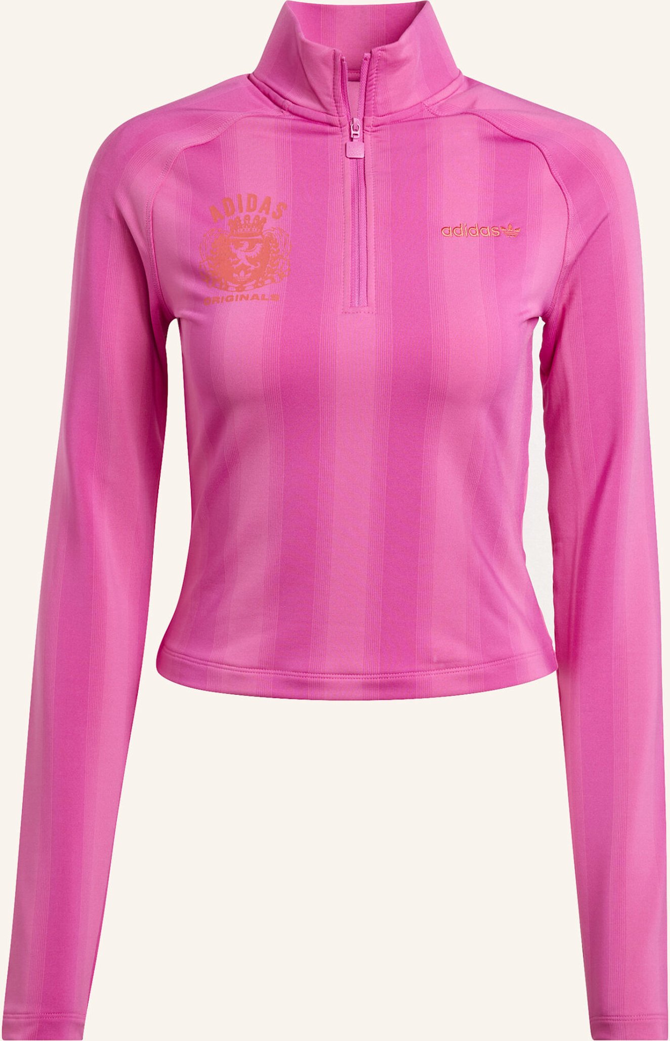 Thumbnail - Adidas Originals Half-Zip Graphic Football Longsleeve pink