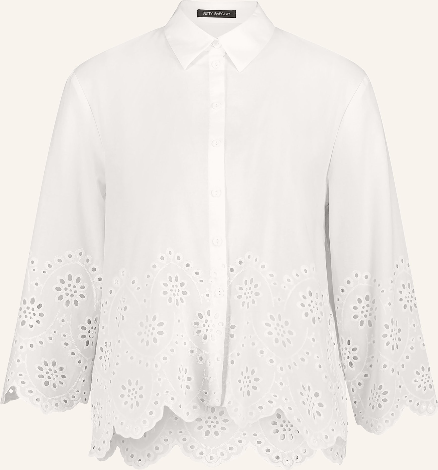 Betty Barclay Hemdbluse Mit Lochspitze Und 3/4-Arm weiss
