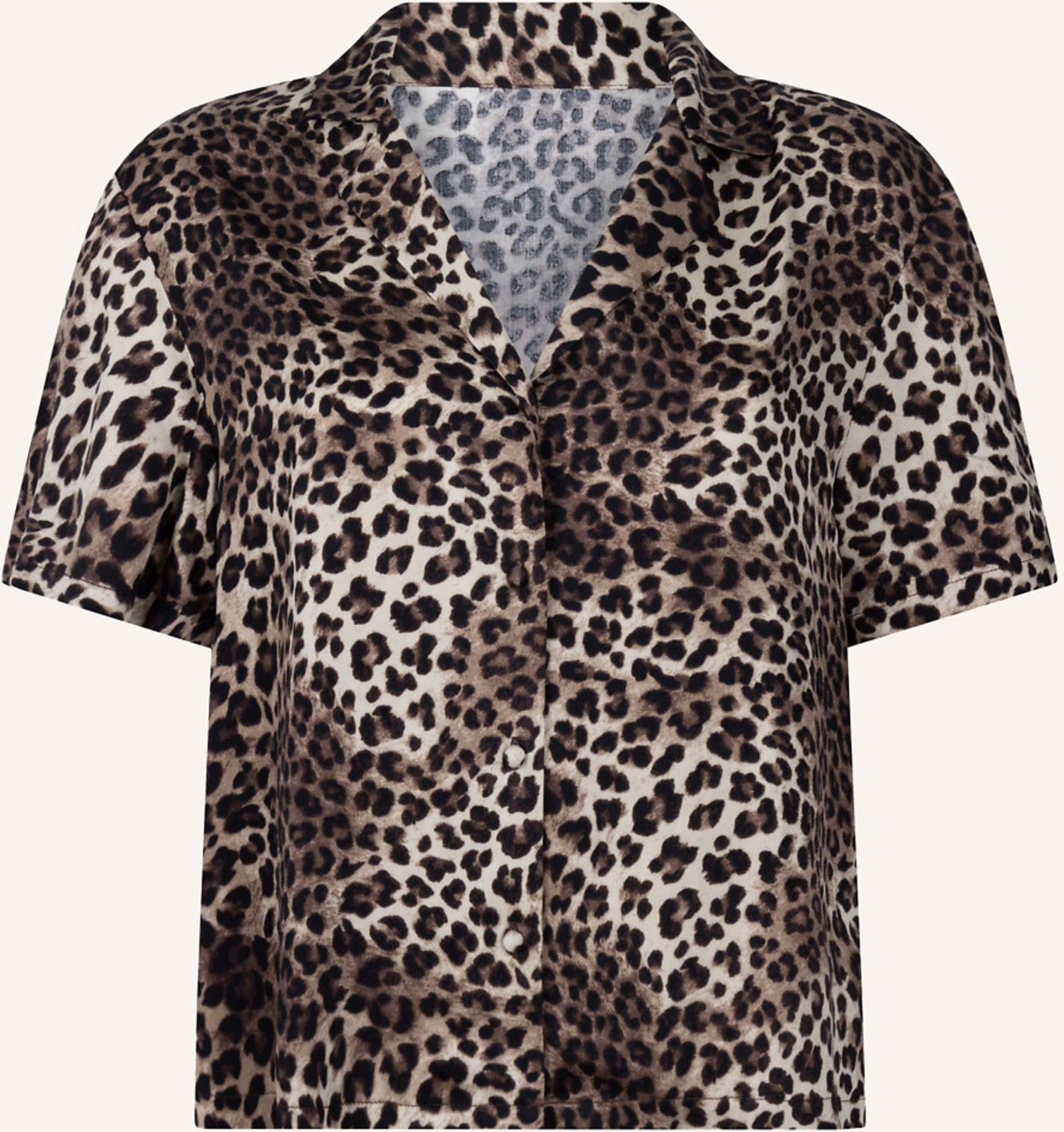 Thumbnail - Hunkemöller Pyjama-Jacke Leopard schwarz