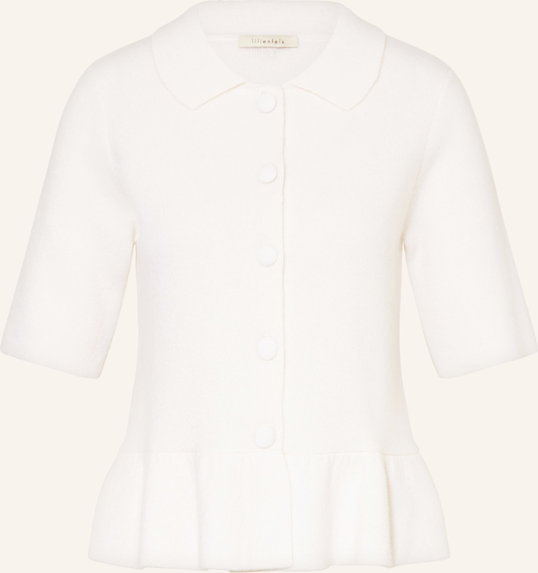 Lilienfels Strickjacke Mit 3/4-Arm Und Cashmere weiss