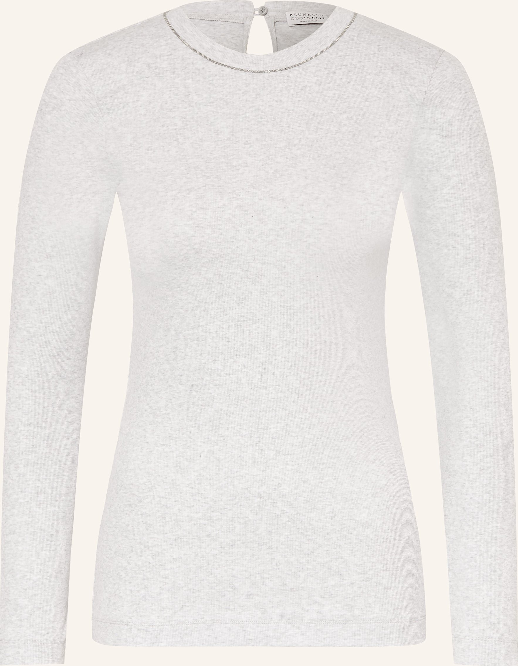 Thumbnail - Brunello Cucinelli Longsleeve Mit Schmuckperlen grau