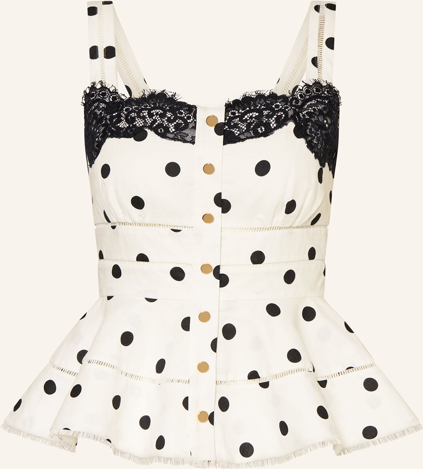 Self-Portrait Blusentop Aus Leinen Mit Spitze weiss