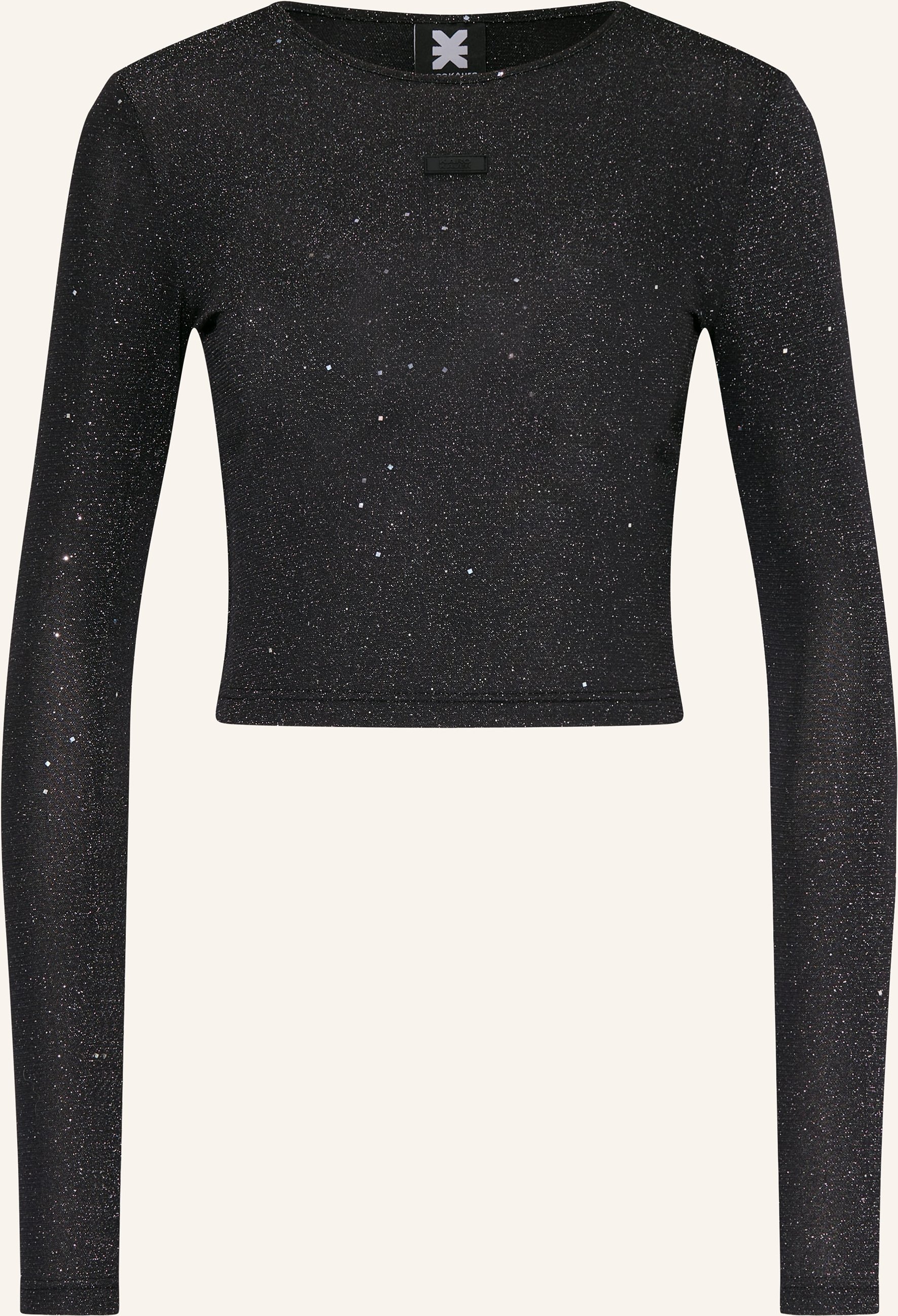 Karo Kauer Cropped-Longsleeve schwarz