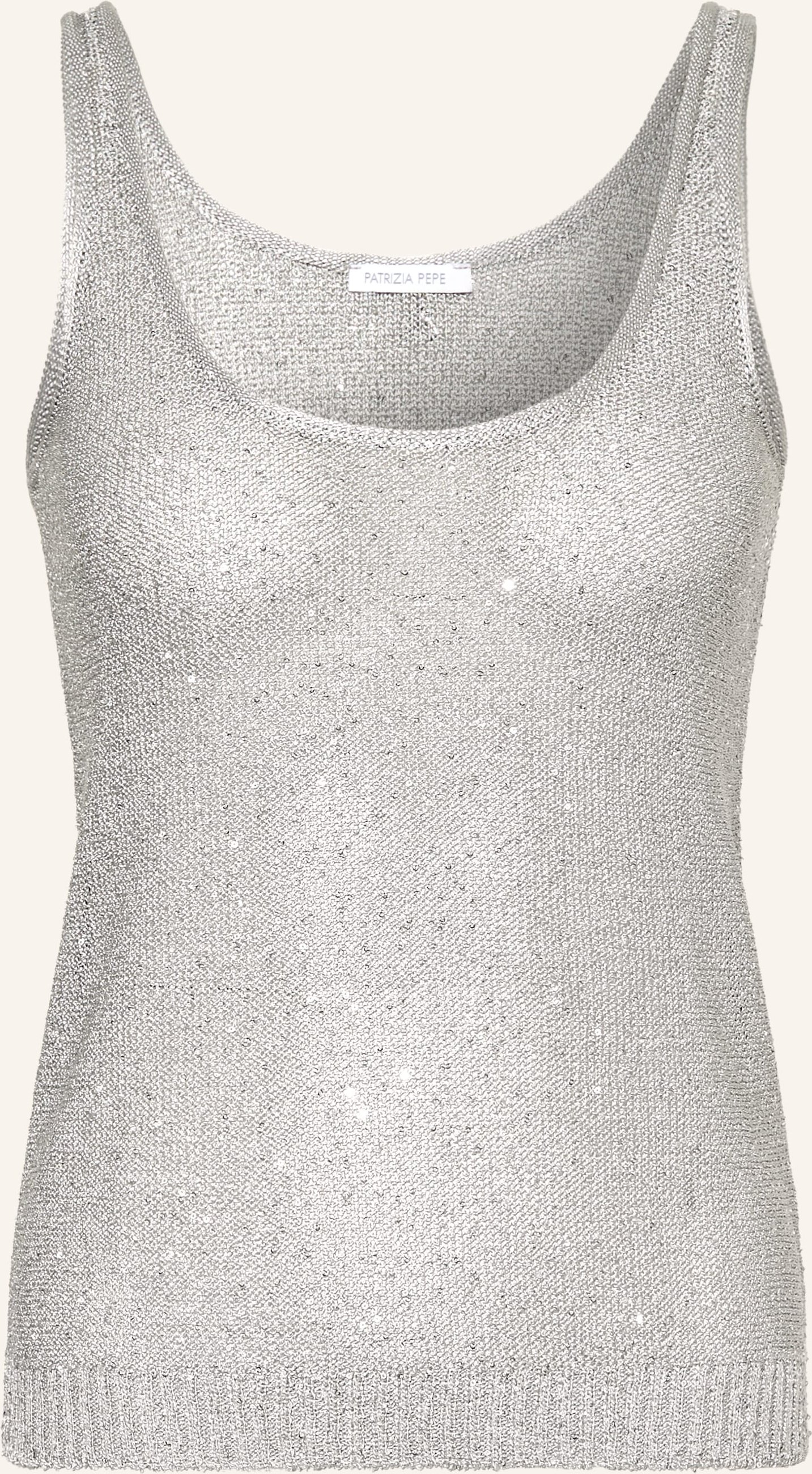 Patrizia Pepe Stricktop Mit Pailletten silber