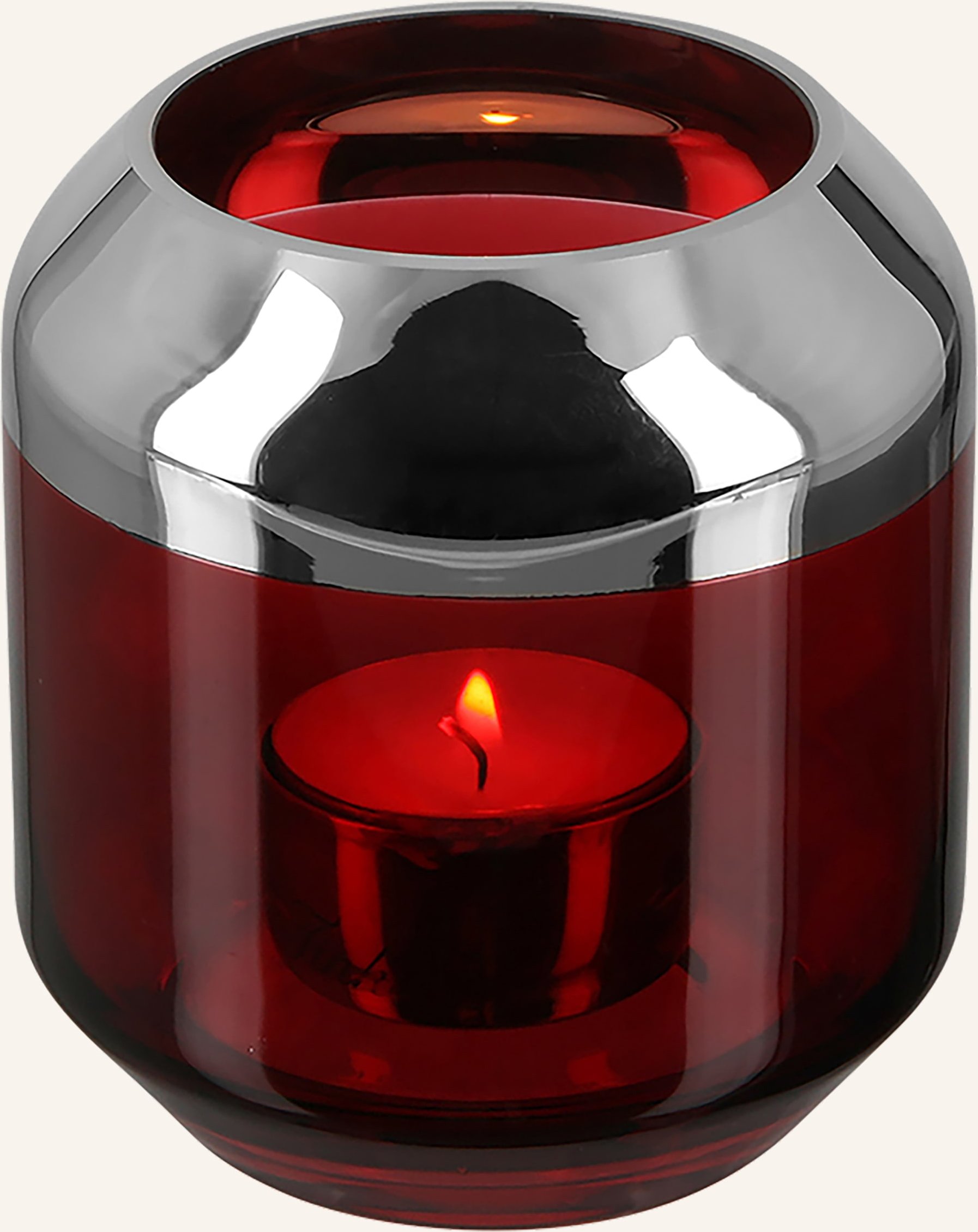 Fink Teelichthalter, Vase Smilla rot