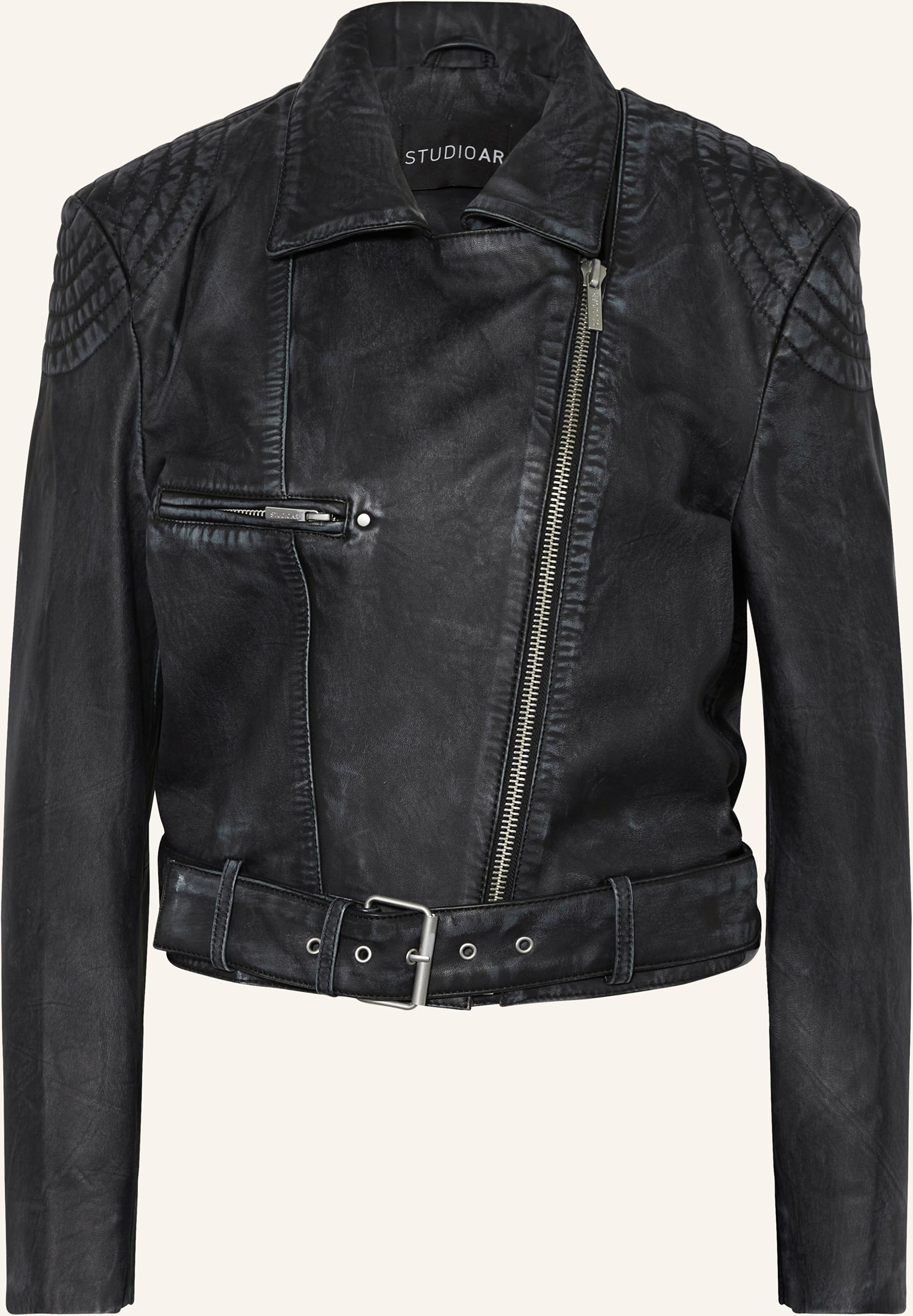 Studio Ar Lederjacke Bolivar schwarz