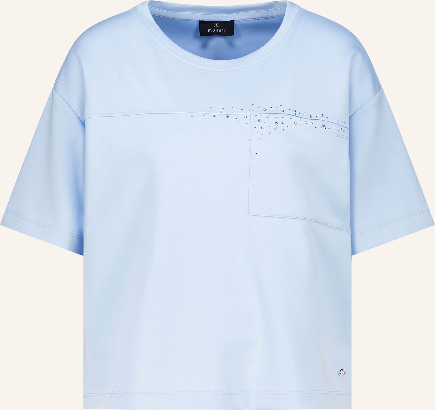 Monari T-Shirt Mit Schmucksteinen blau