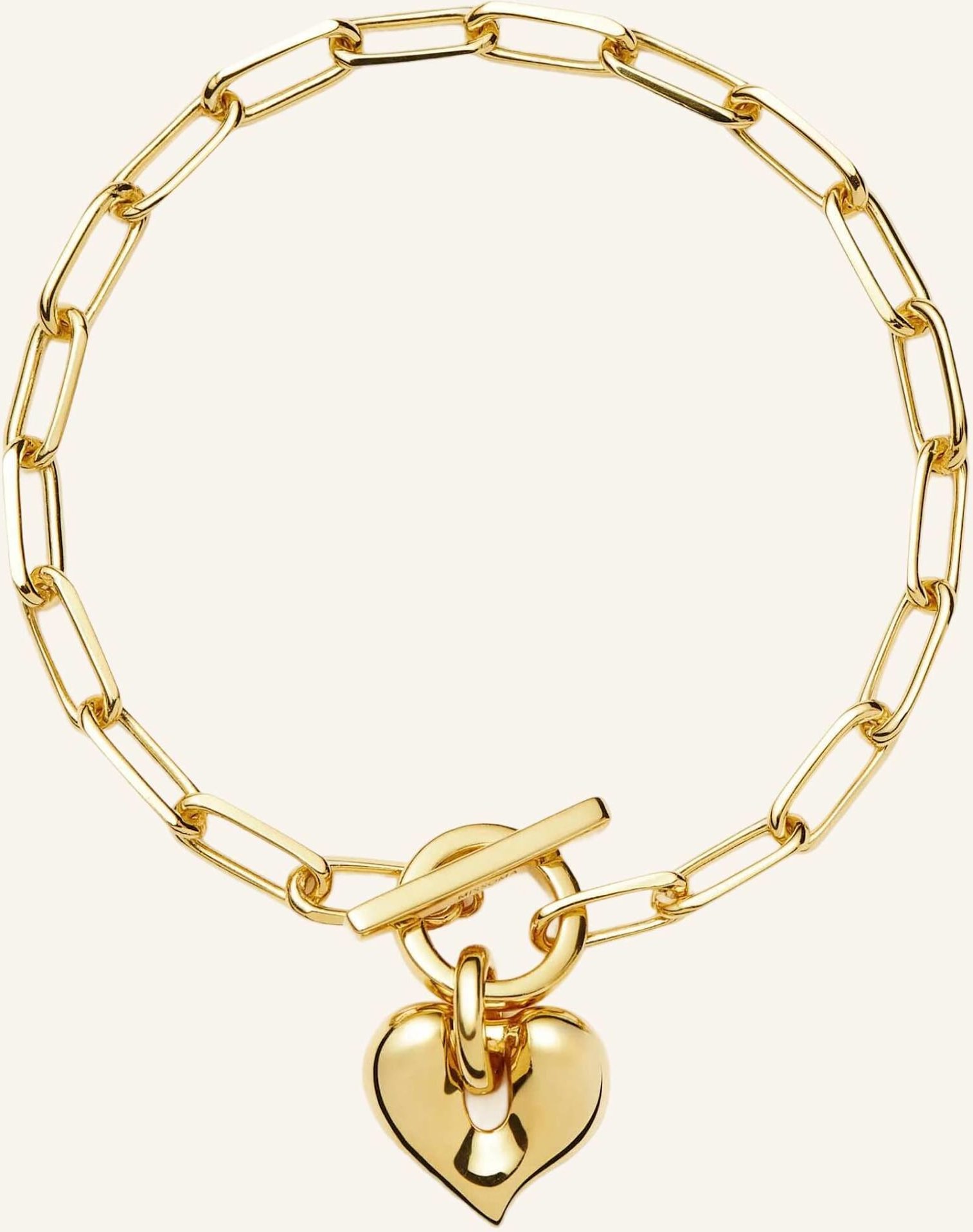 Missoma Armbänder Molten Heart T-Bar Chain Bracelet By Glambou gold