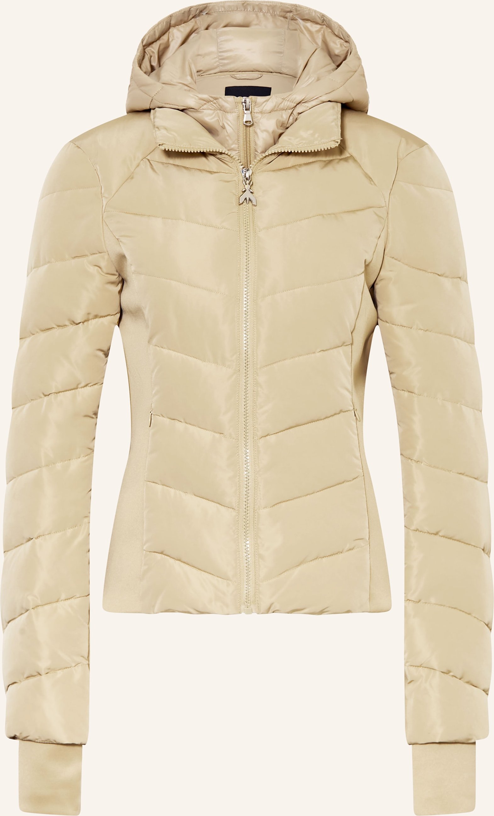 Patrizia Pepe Steppjacke Im Materialmix Mit Herausnehmbarer Blende beige