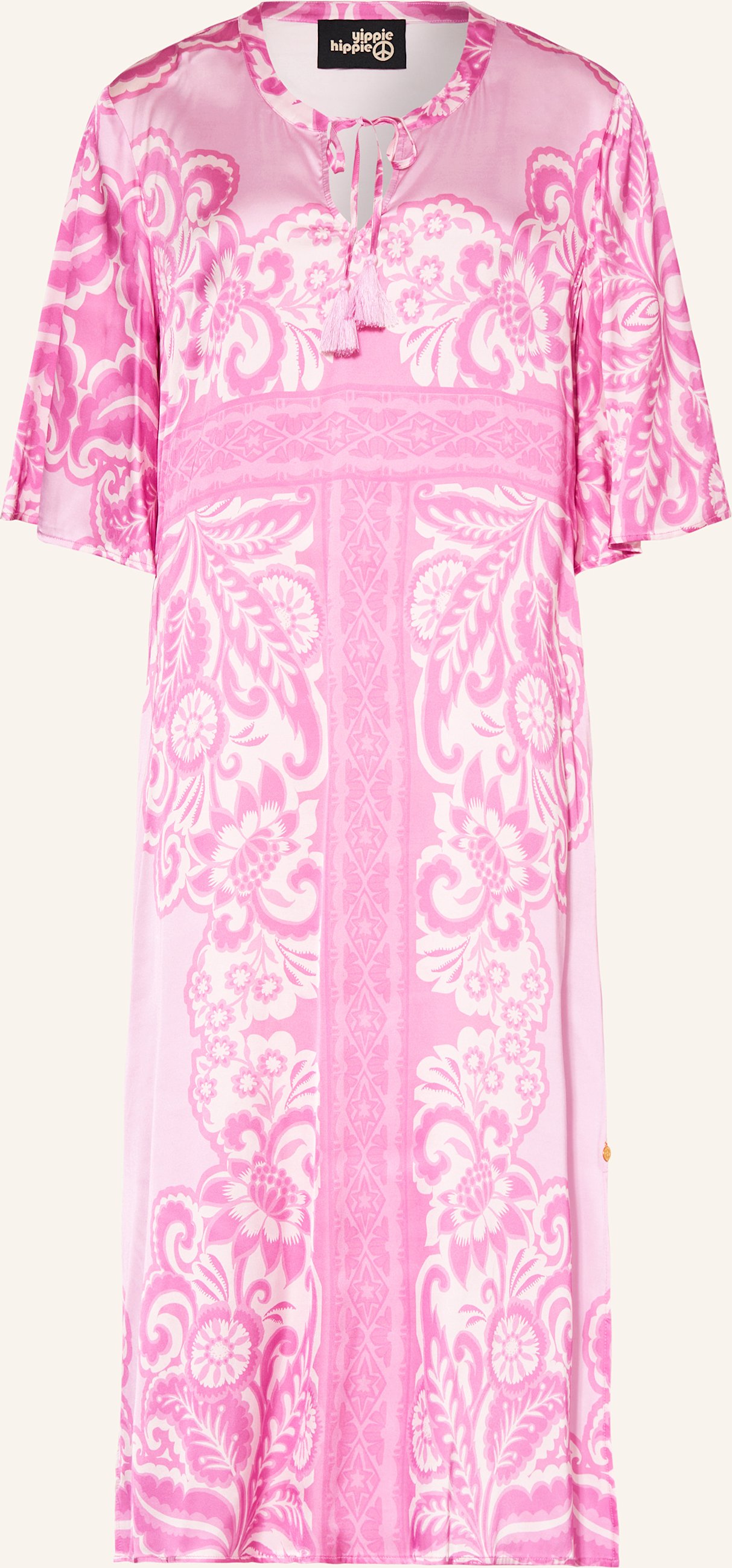 Thumbnail - Yippie Hippie Satinkleid Mit 3/4-Arm rosa