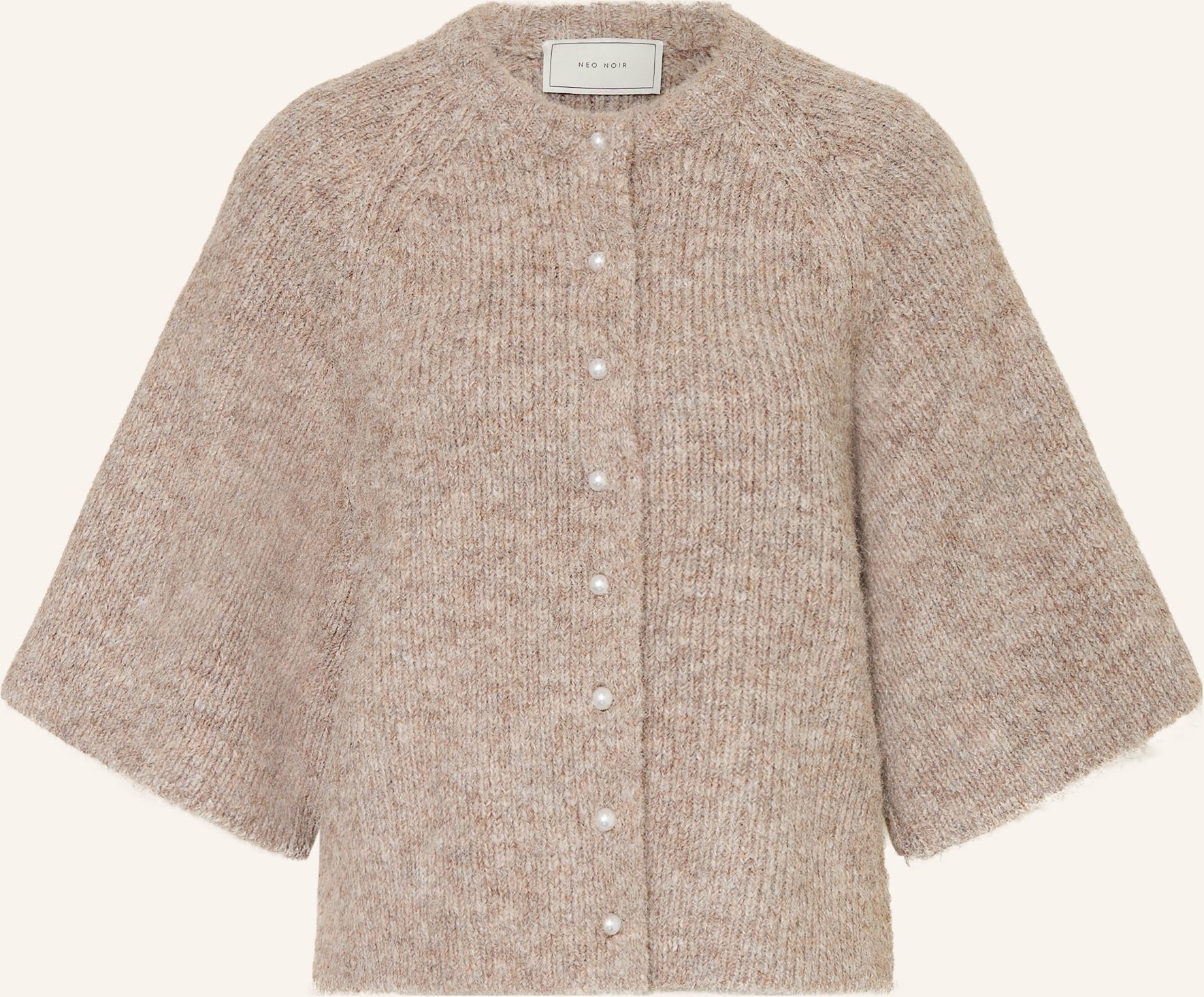 Neo Noir Strickjacke Amaya Mit 3/4-Arm beige