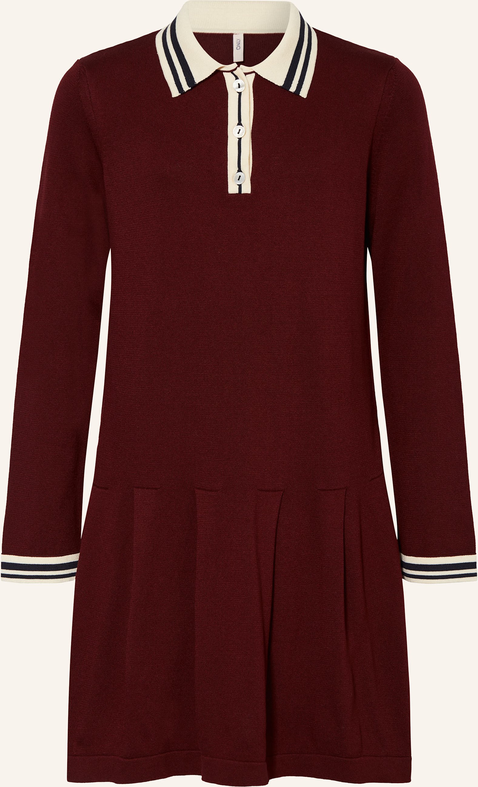 Only Strick-Polokleid rot