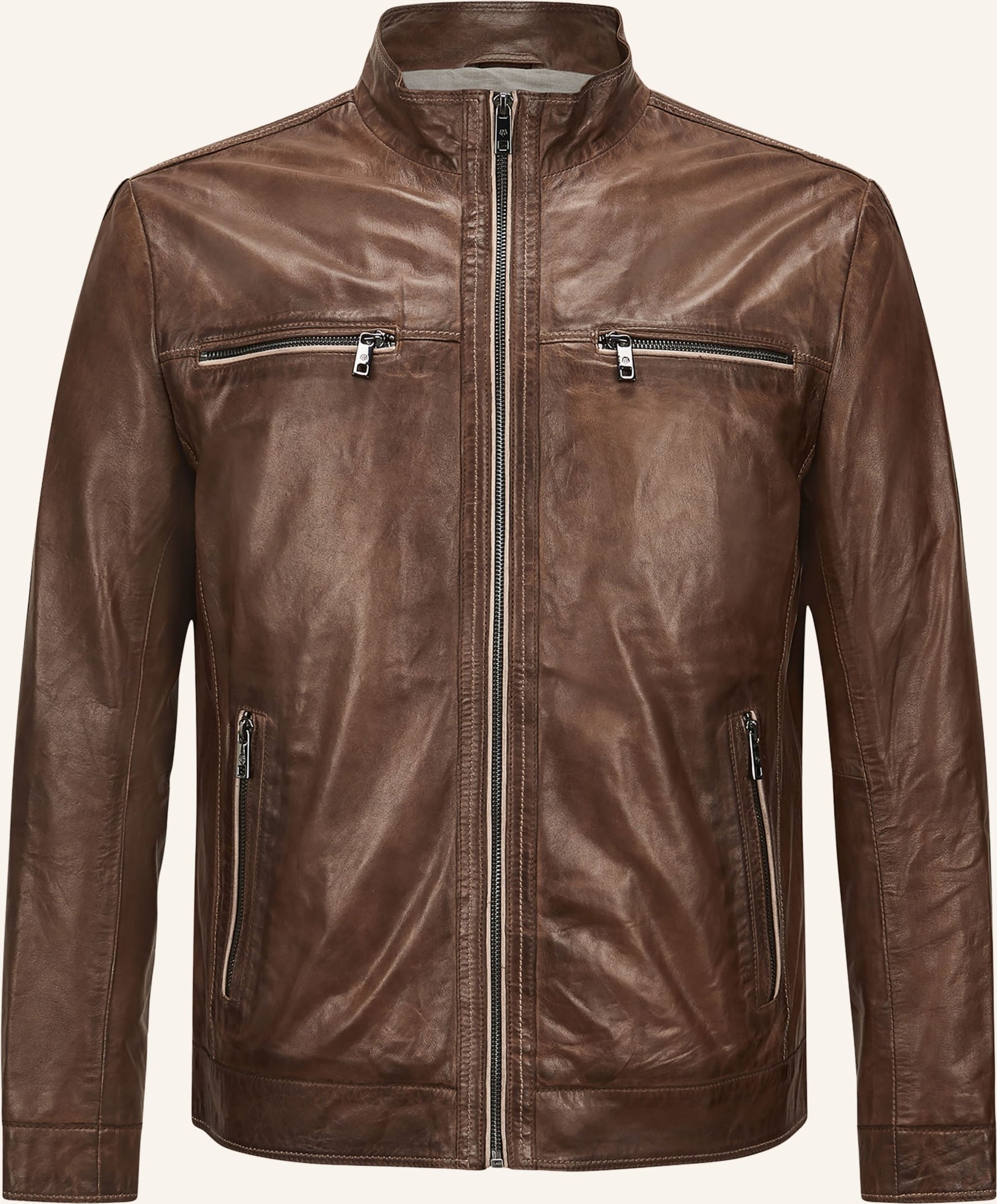 Milestone Lederjacke Msethan braun