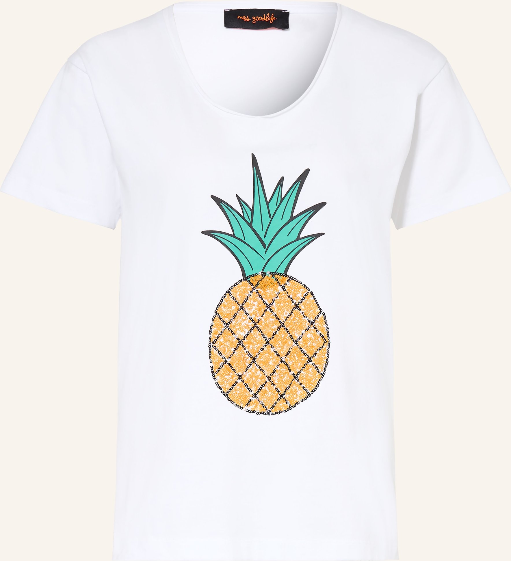 Miss Goodlife T-Shirt Mit Pailletten weiss