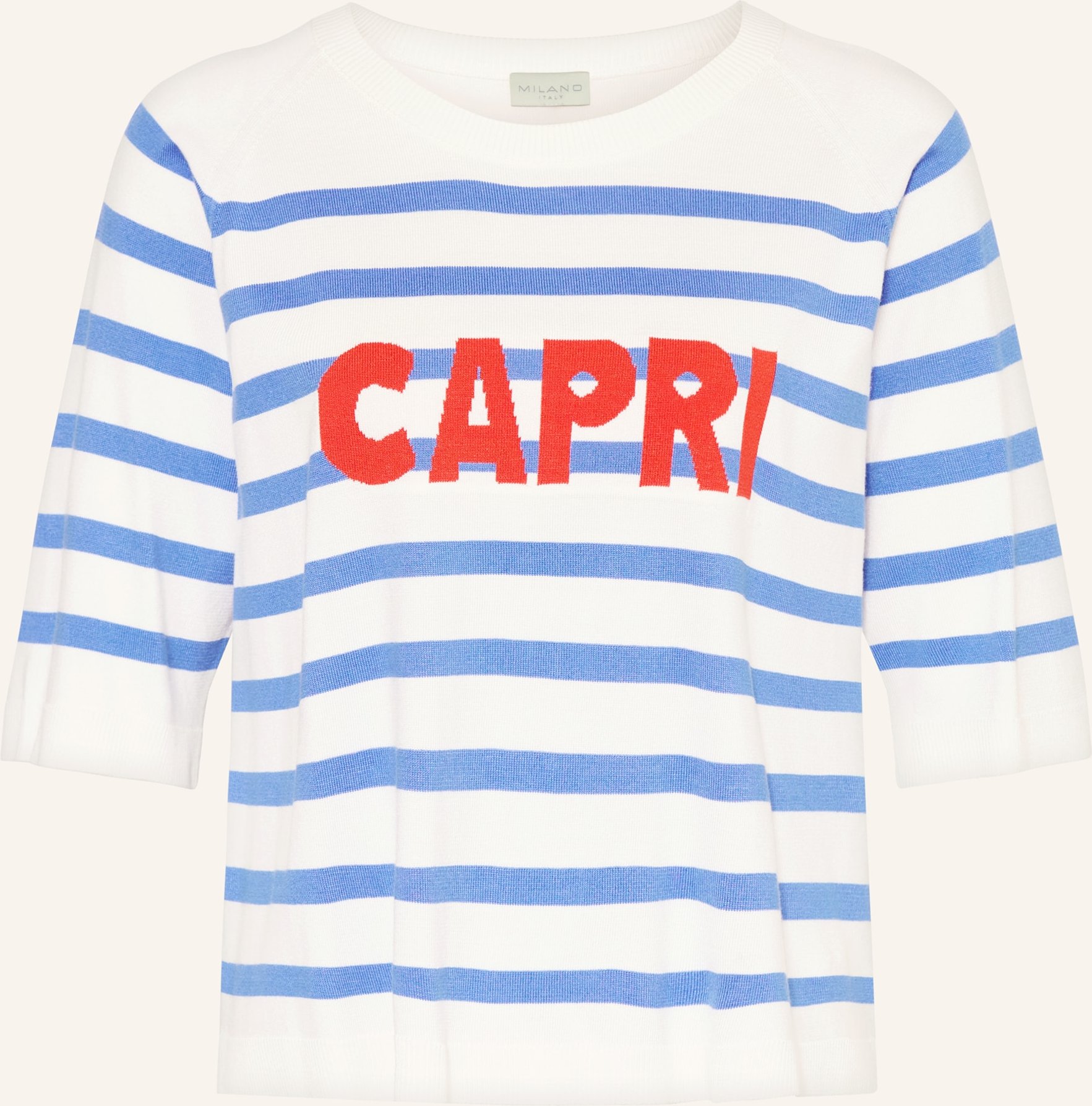 Milano Italy Oversized-Pullover Mit 3/4-Arm blau