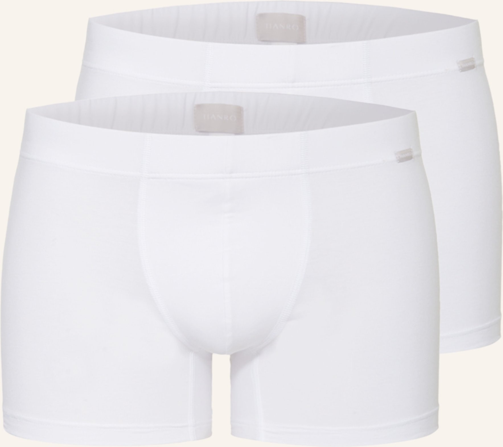 Hanro 2er-Pack Boxershorts Cotton Essentials weiss