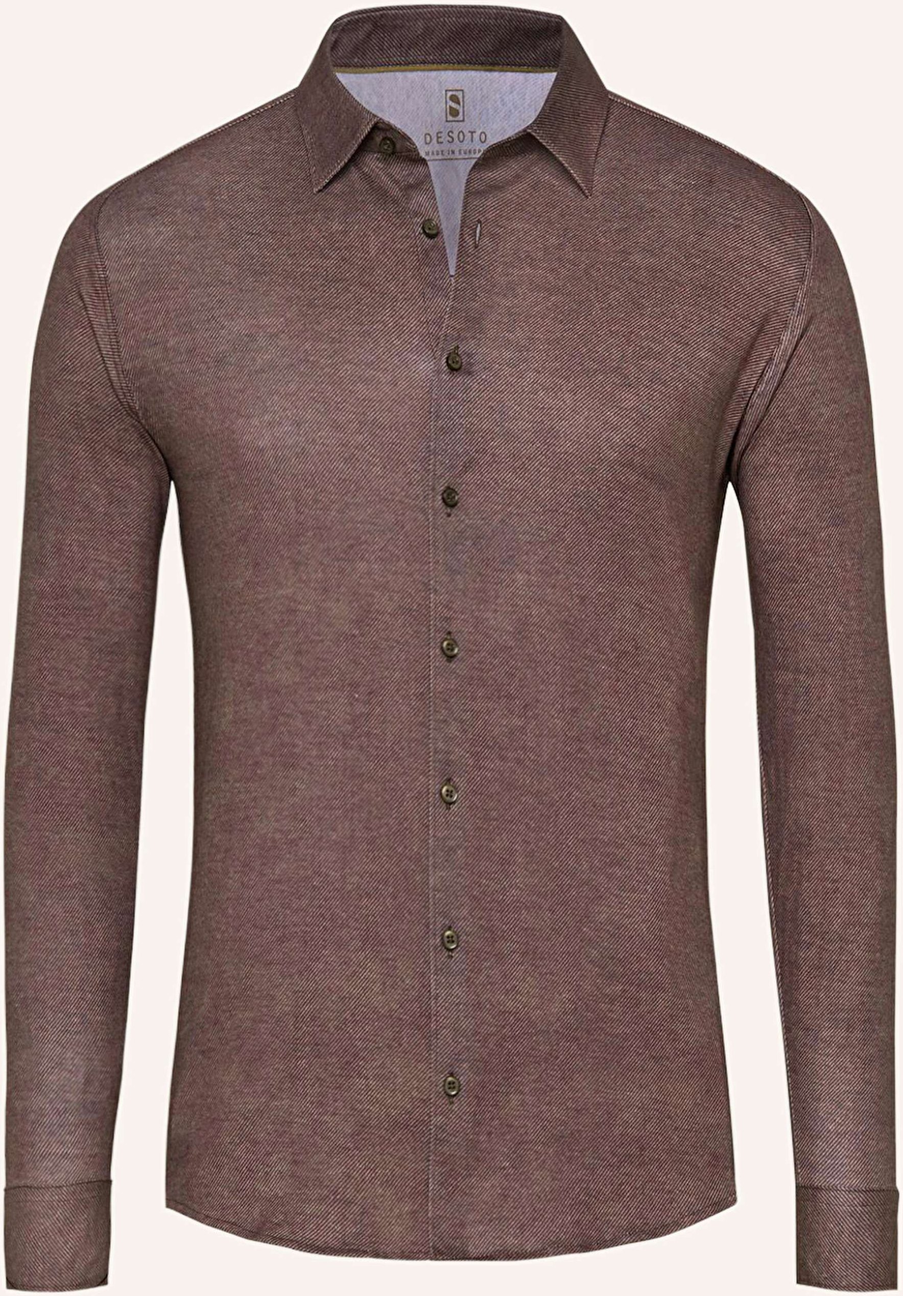 Desoto Jerseyhemd Slim Fit braun
