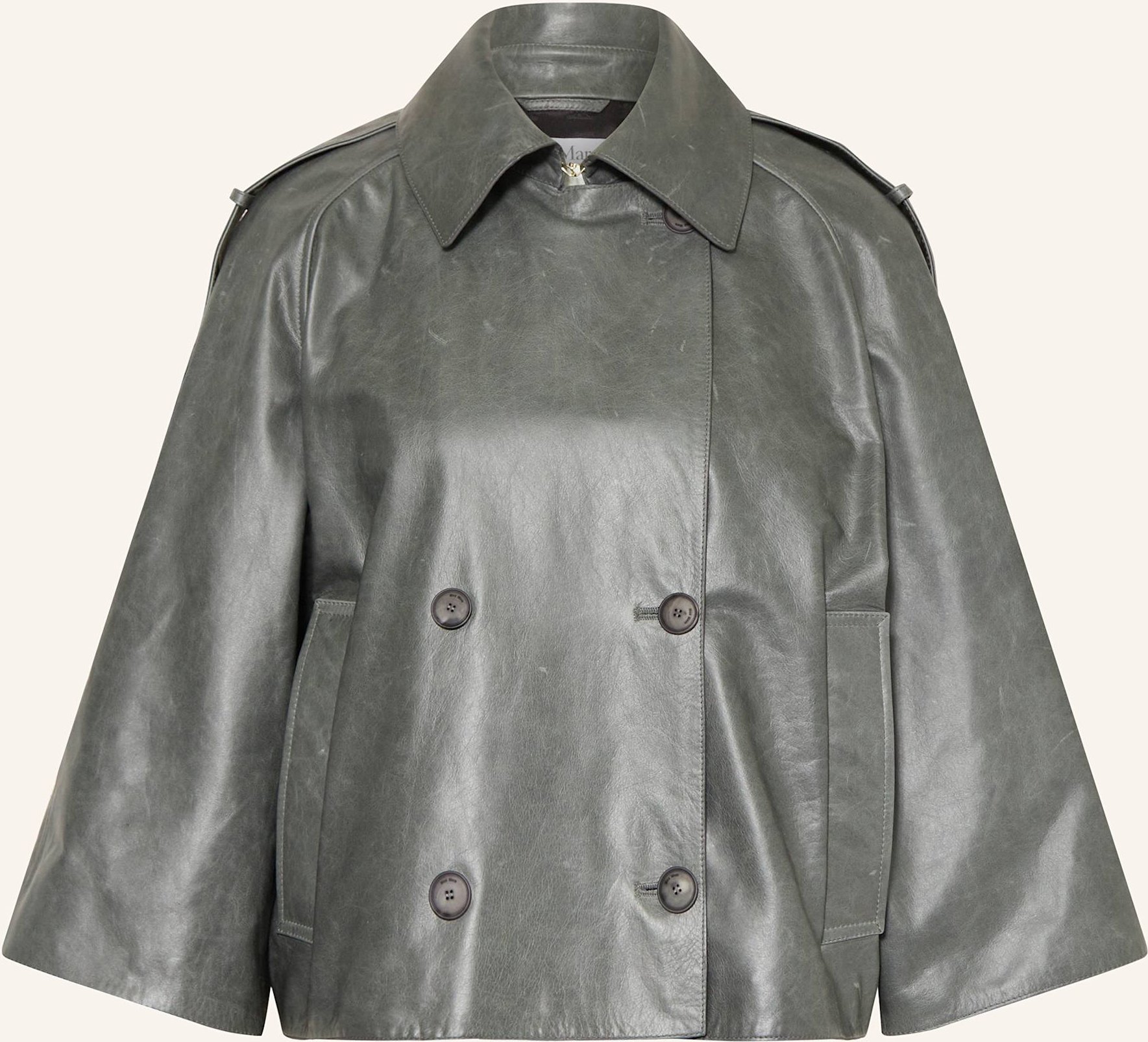 Thumbnail - Max Mara Lederjacke Tenace gruen