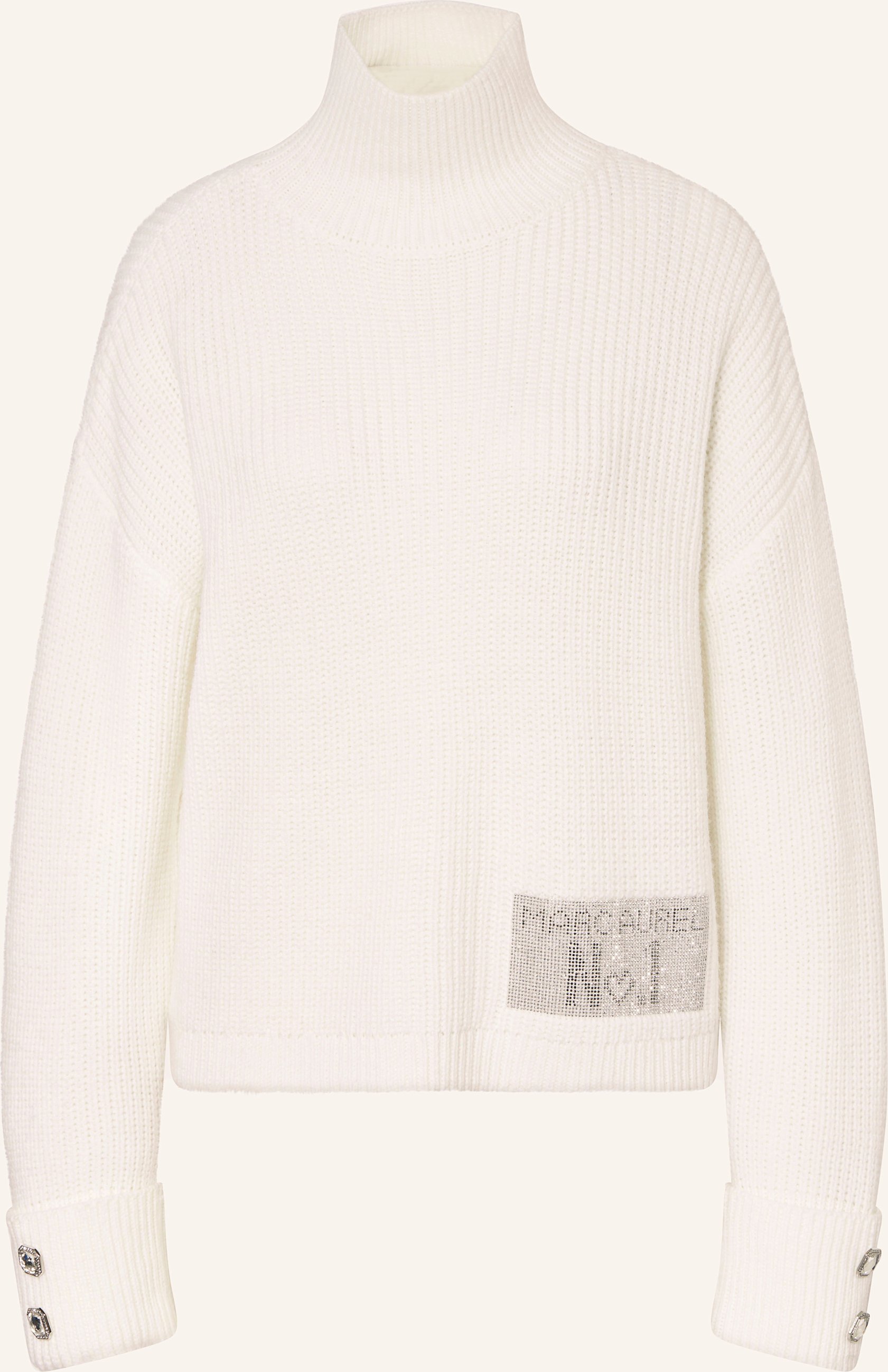 Thumbnail - Marc Aurel Pullover Mit Schmucksteinen weiss
