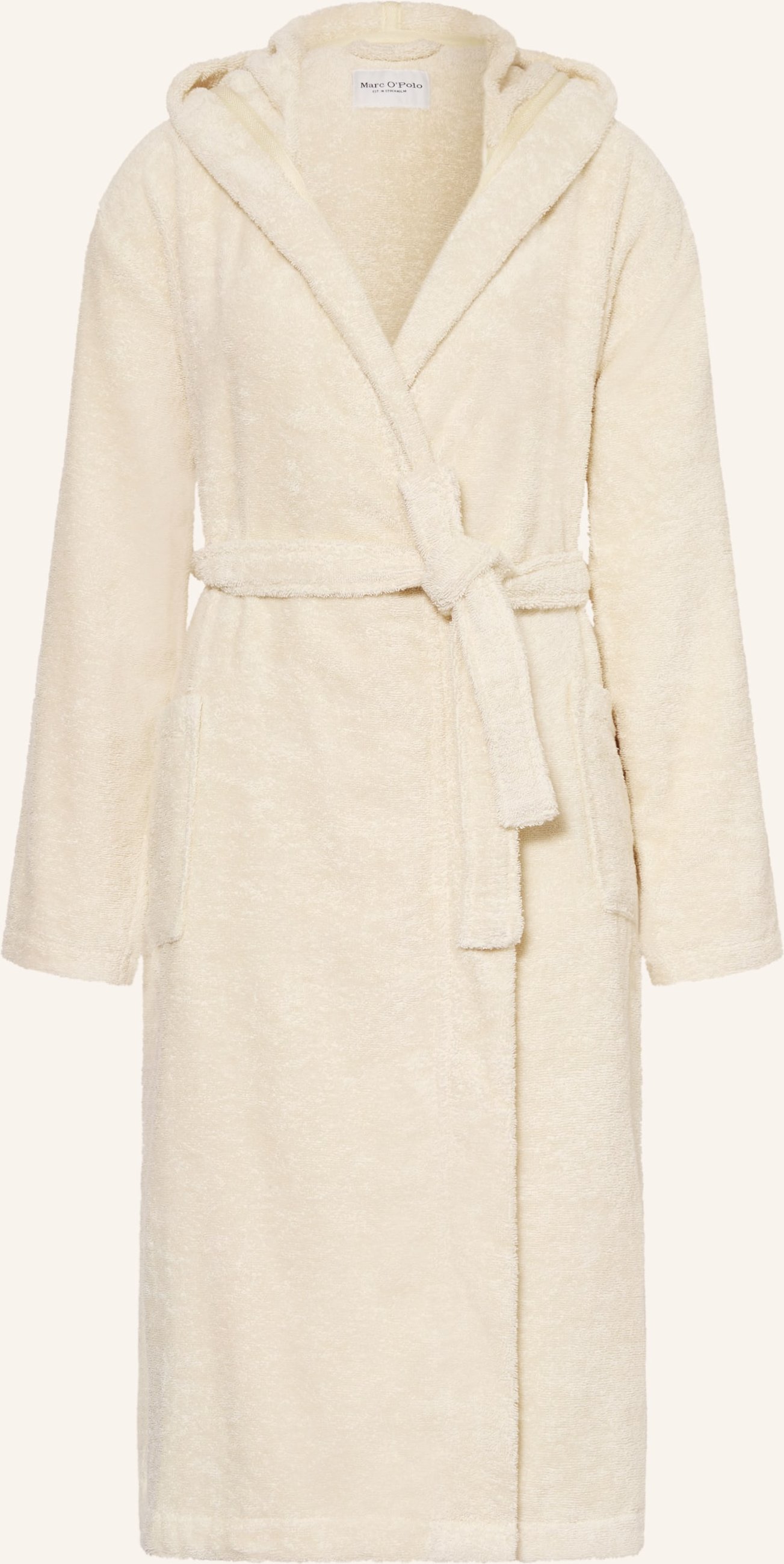 Marc O'polo Damen-Bademantel Mit Kapuze beige