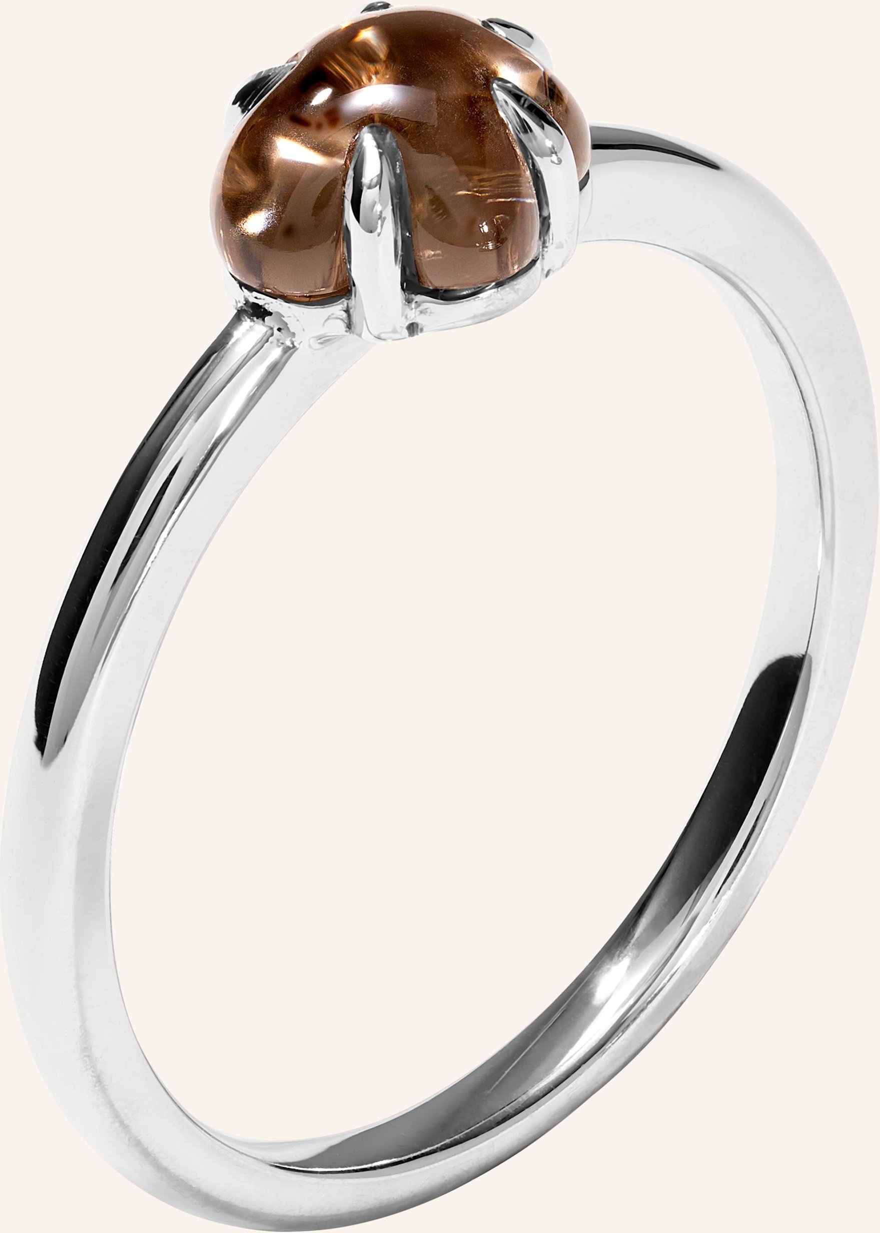 Vieri Ring Wolke Rauchquarz Mittelgroß silber