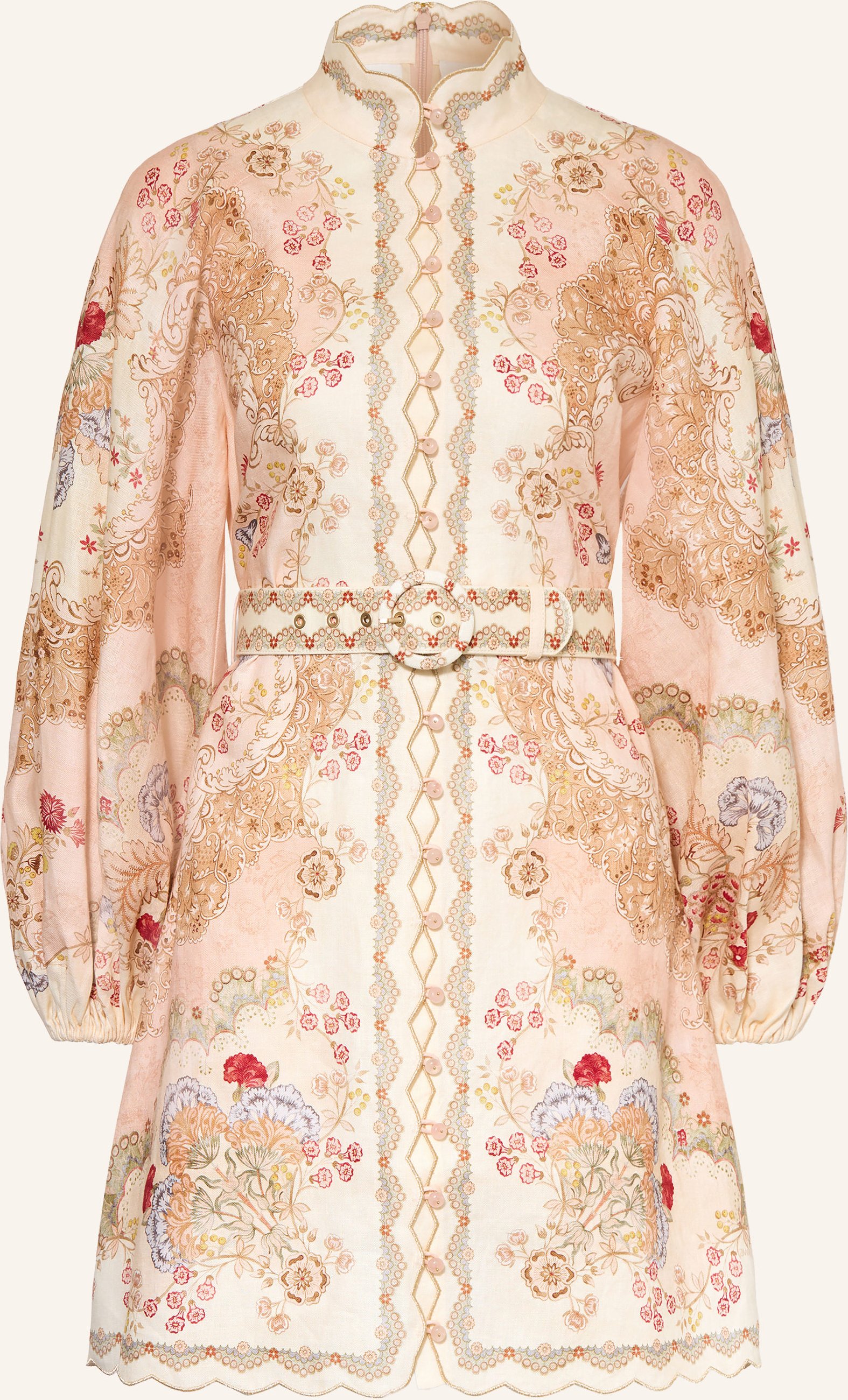 Zimmermann Leinenkleid Daylight Mit Glitzergarn beige