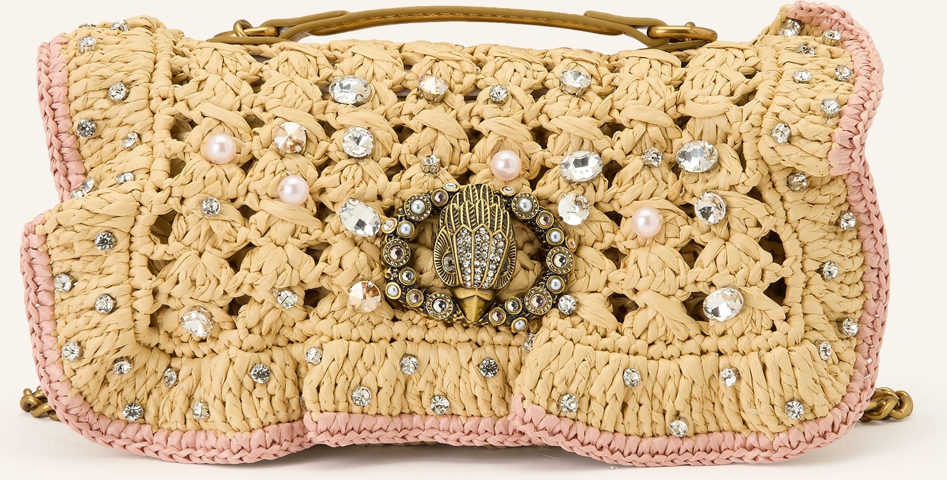 Kurt Geiger Schultertasche Chelsa Mit Schmucksteinen beige